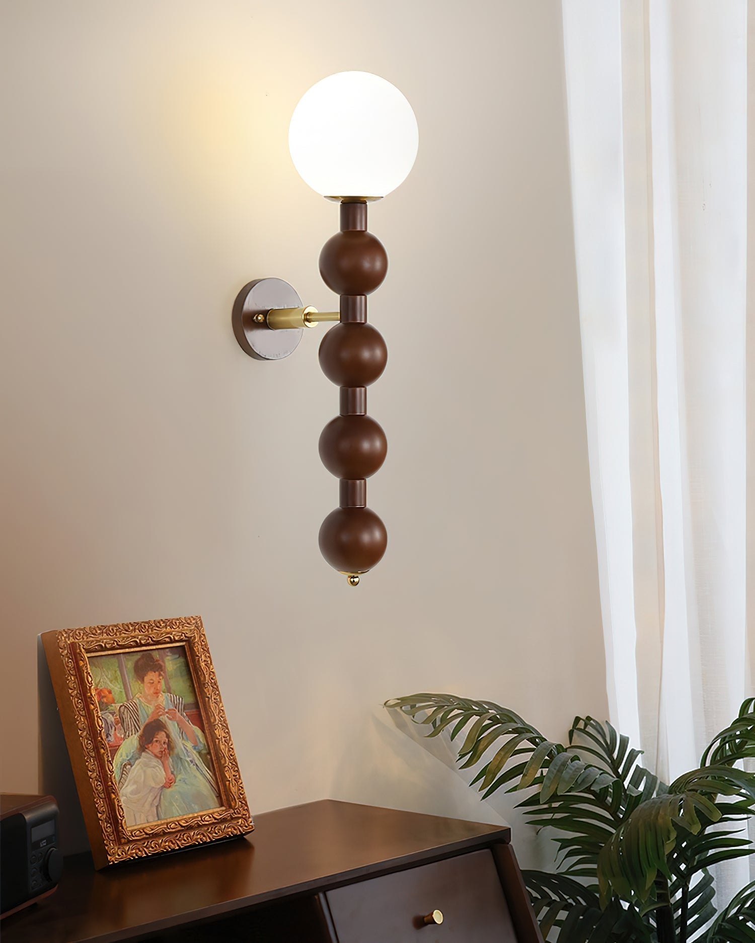 Wall Lamp Gourd in Metal Wood and Glass Modern Style - Letslighting
