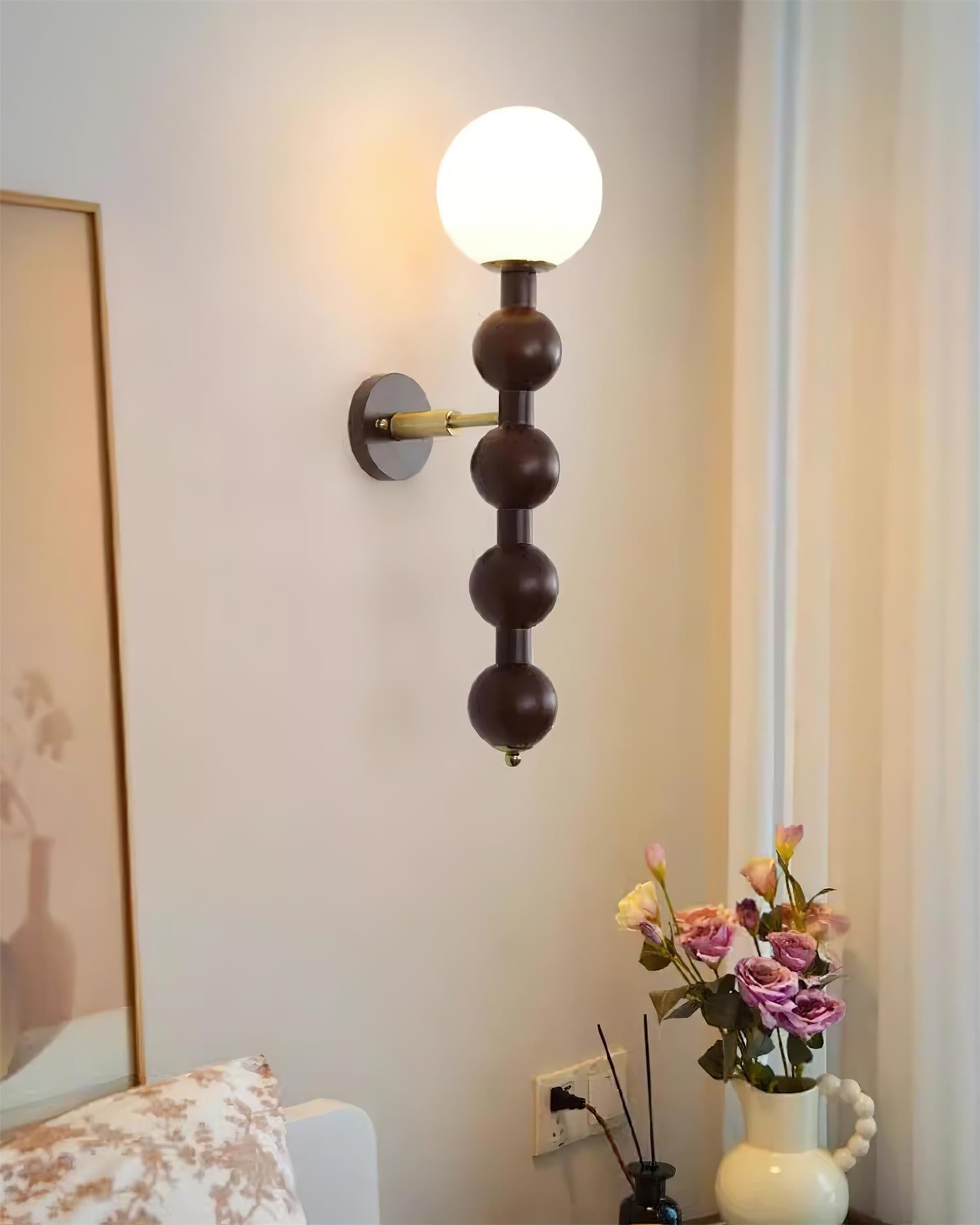 Wall Lamp Gourd in Metal Wood and Glass Modern Style - Letslighting