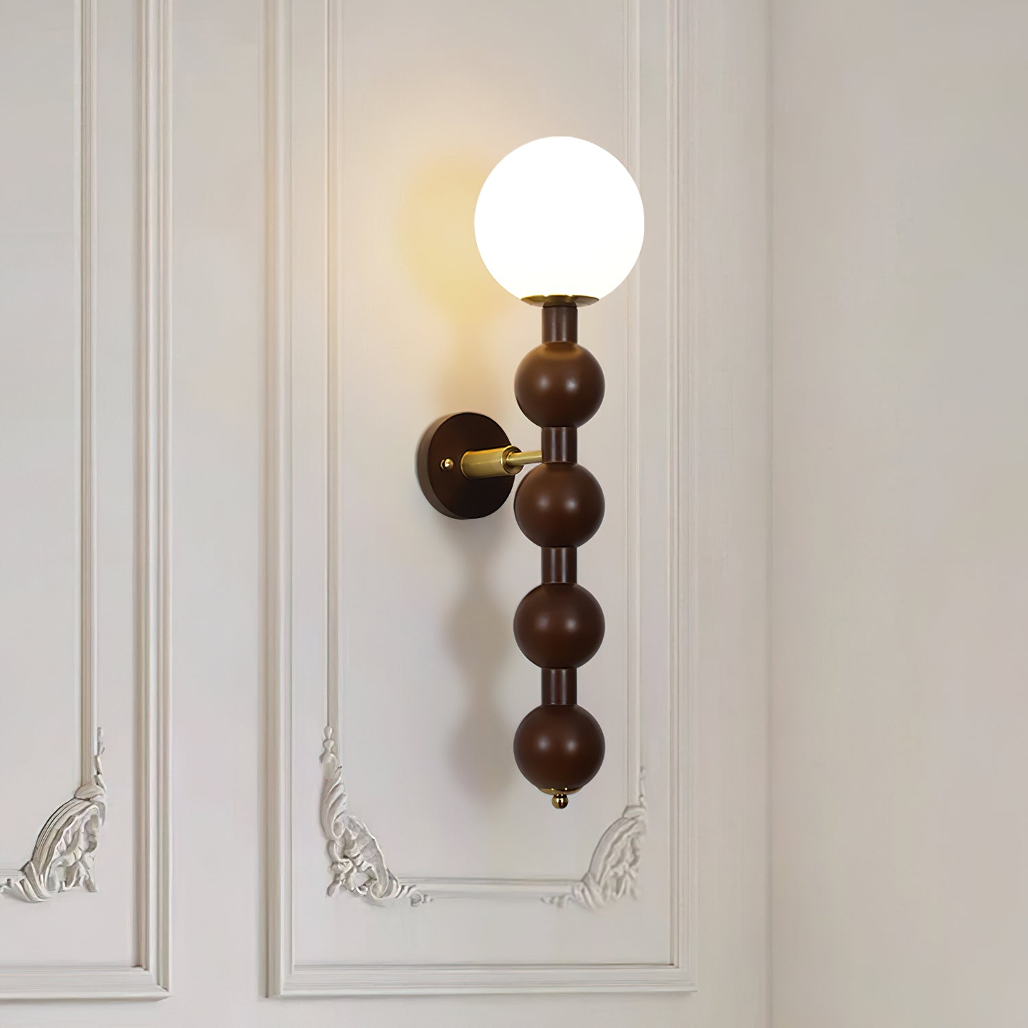Wall Lamp Gourd in Metal Wood and Glass Modern Style - Letslighting
