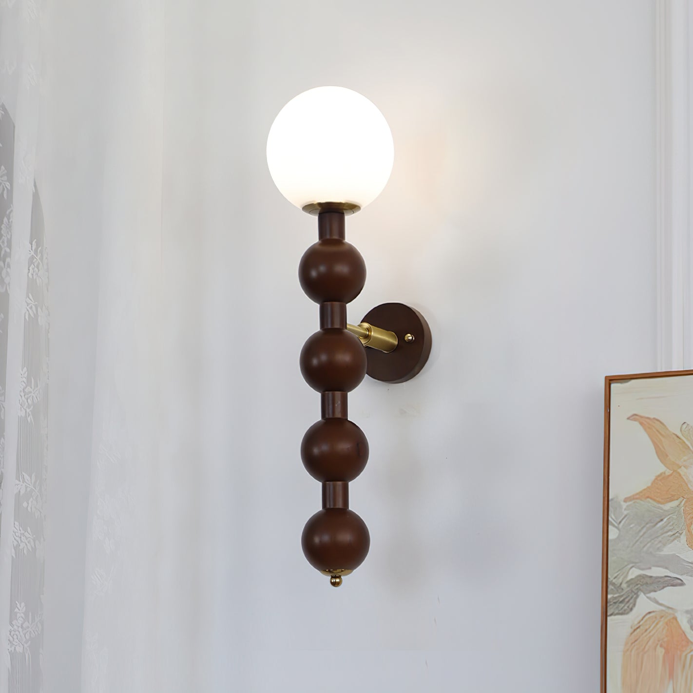 Wall Lamp Gourd in Metal Wood and Glass Modern Style - Letslighting