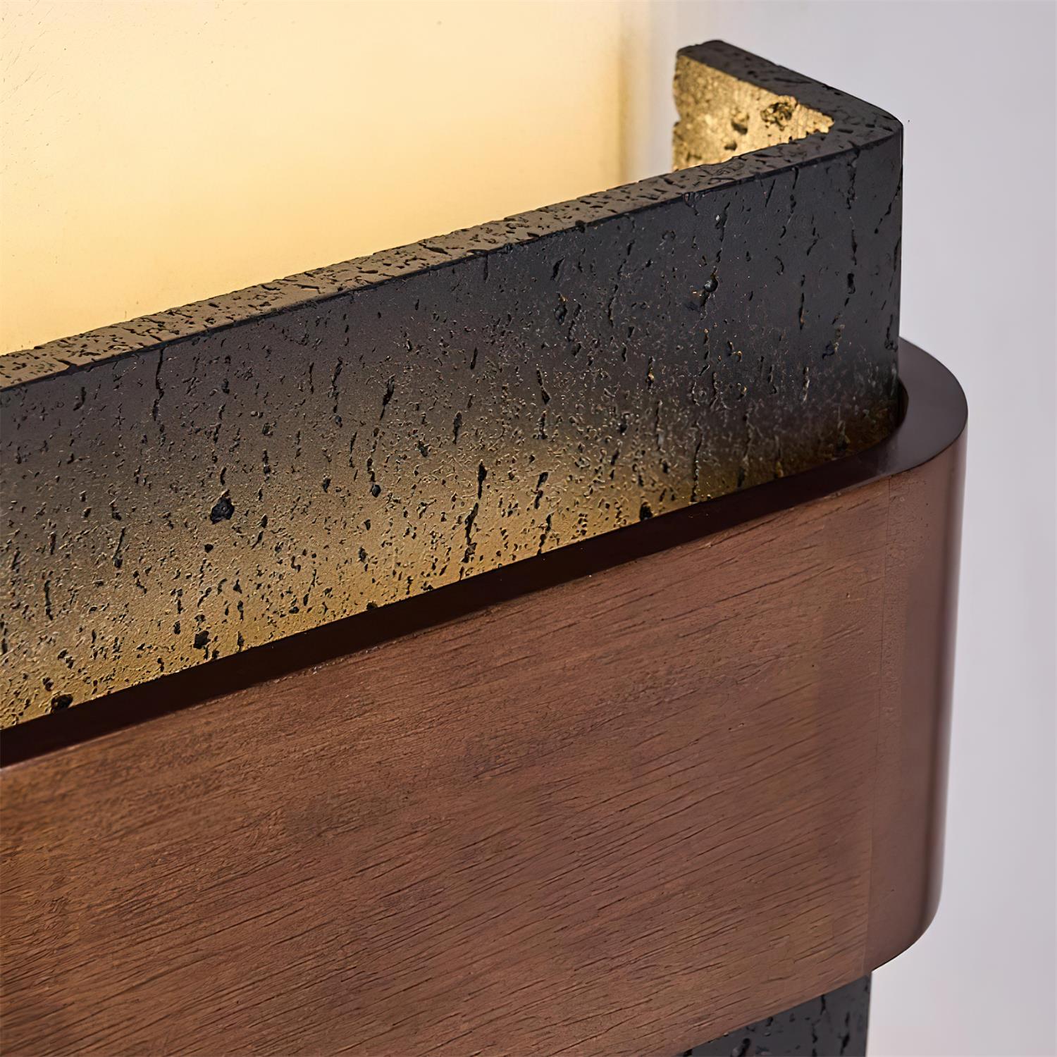 Ritta Travertine Wall Lamp Wood-finish Arc - Letslighting