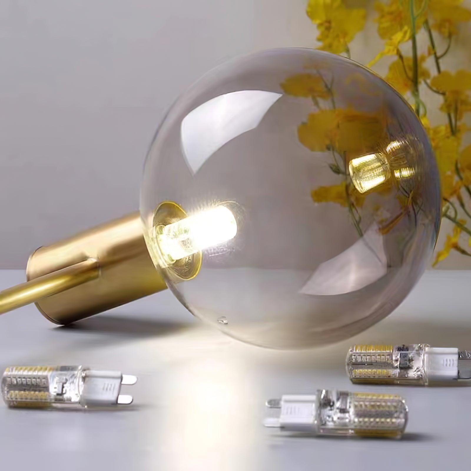 Lustra Kronleuchter Globus Glas Goldrahmen Modern-Letslighting