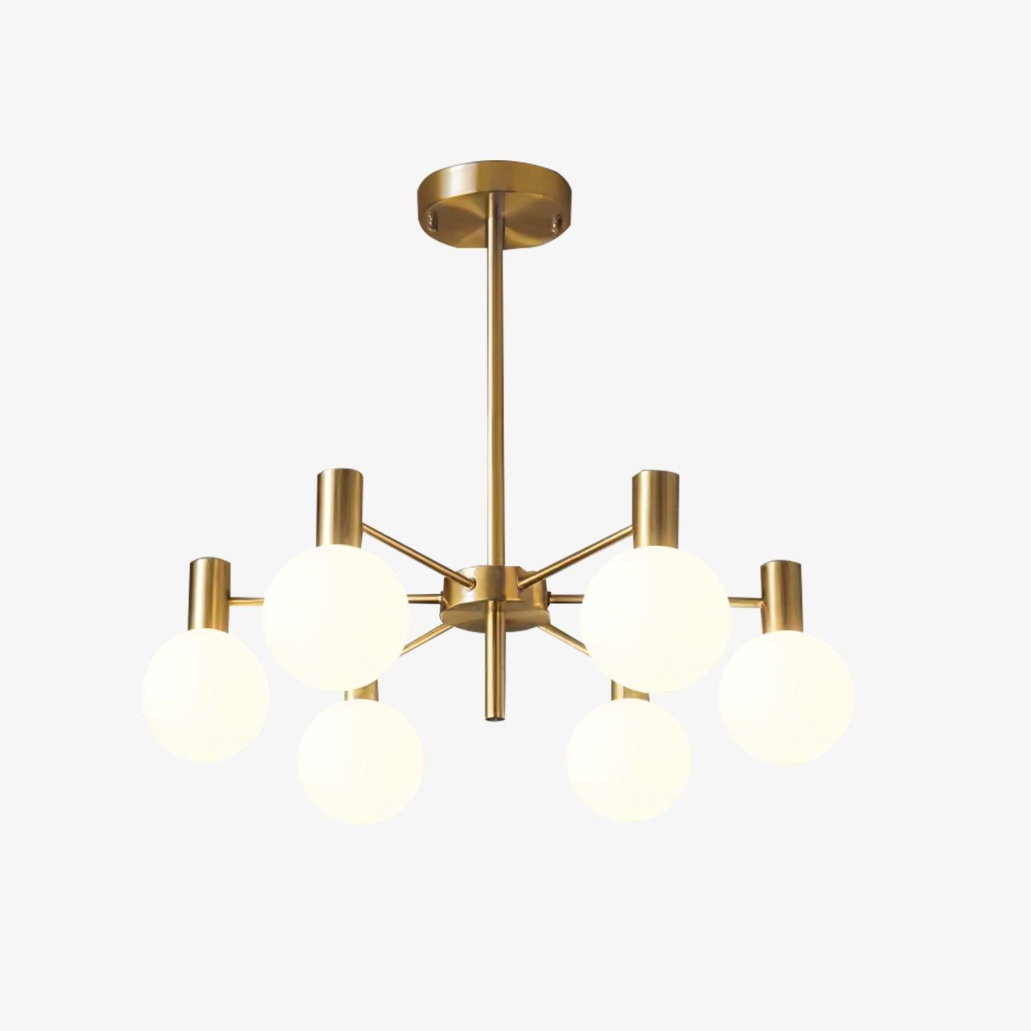 Lustra Kronleuchter Globus Glas Goldrahmen Modern-Letslighting