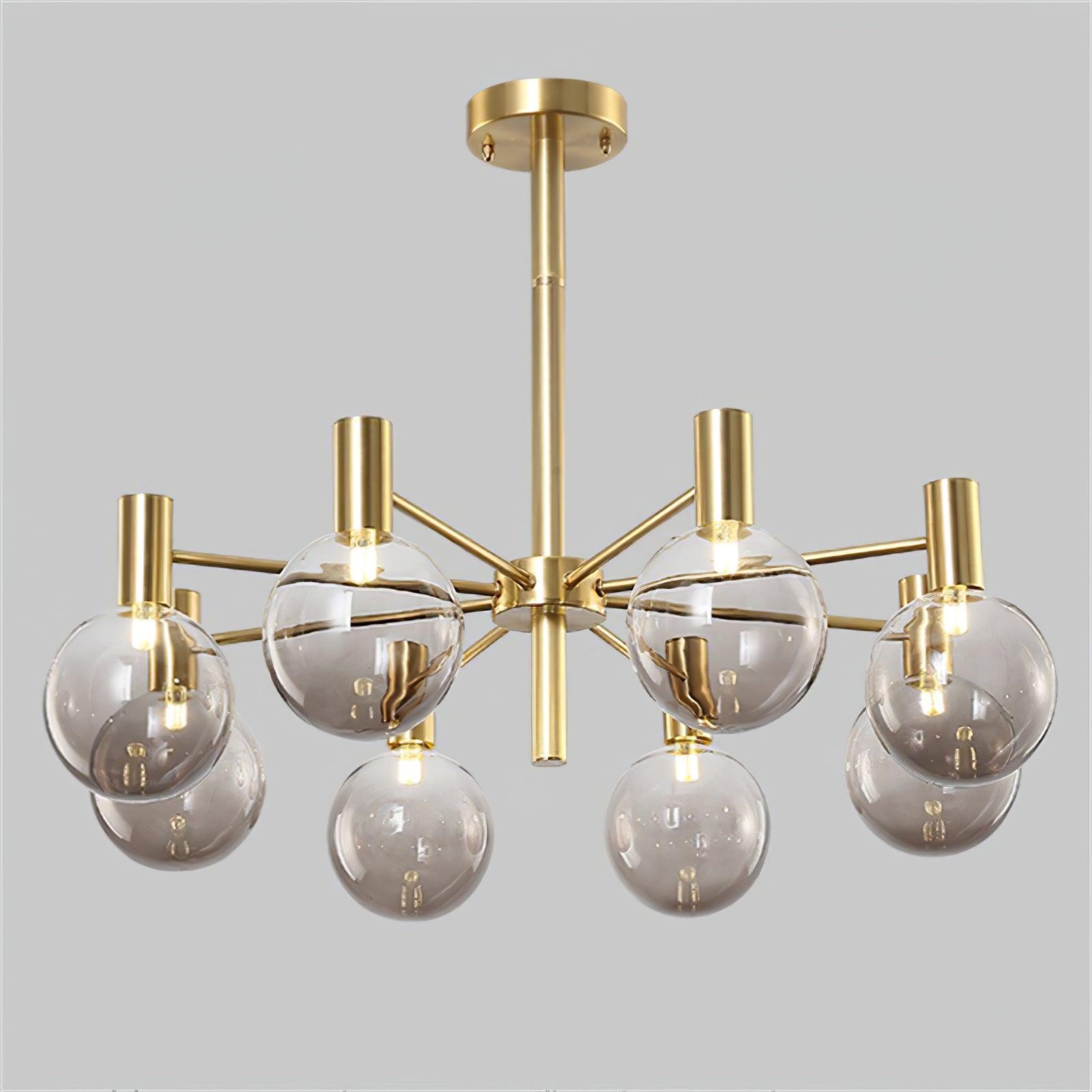 Lustra Kronleuchter Globus Glas Goldrahmen Modern-Letslighting