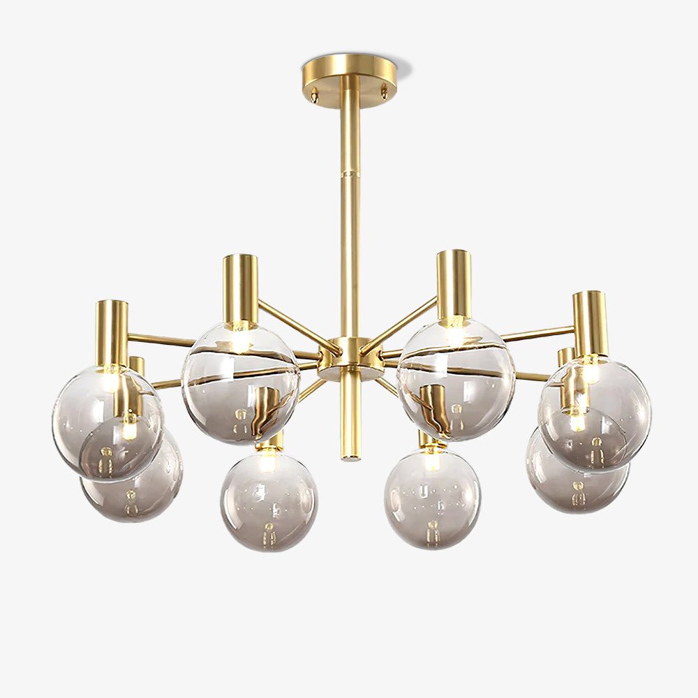 Lustra Kronleuchter Globus Glas Goldrahmen Modern-Letslighting