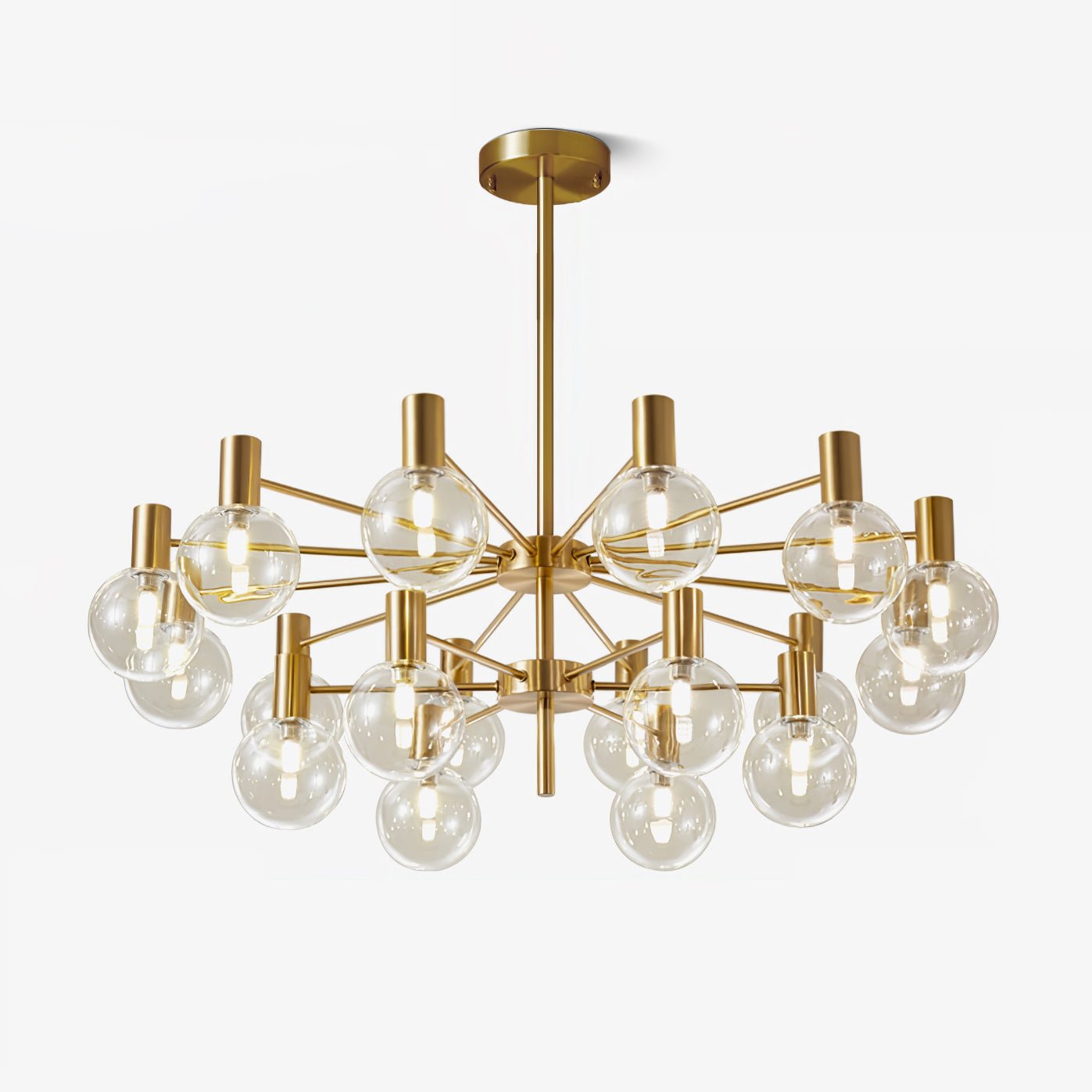 Lustra Kronleuchter Globus Glas Goldrahmen Modern-Letslighting
