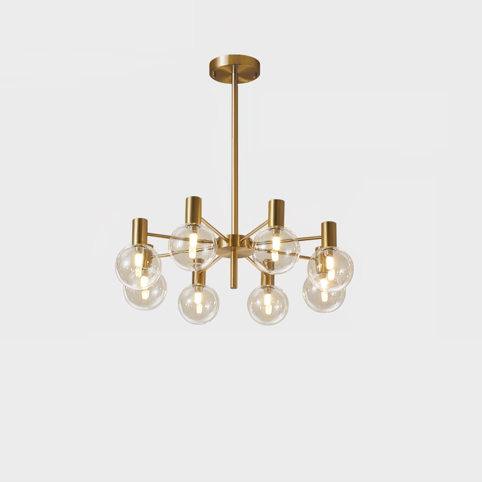 Lustra Kronleuchter Globus Glas Goldrahmen Modern-Letslighting
