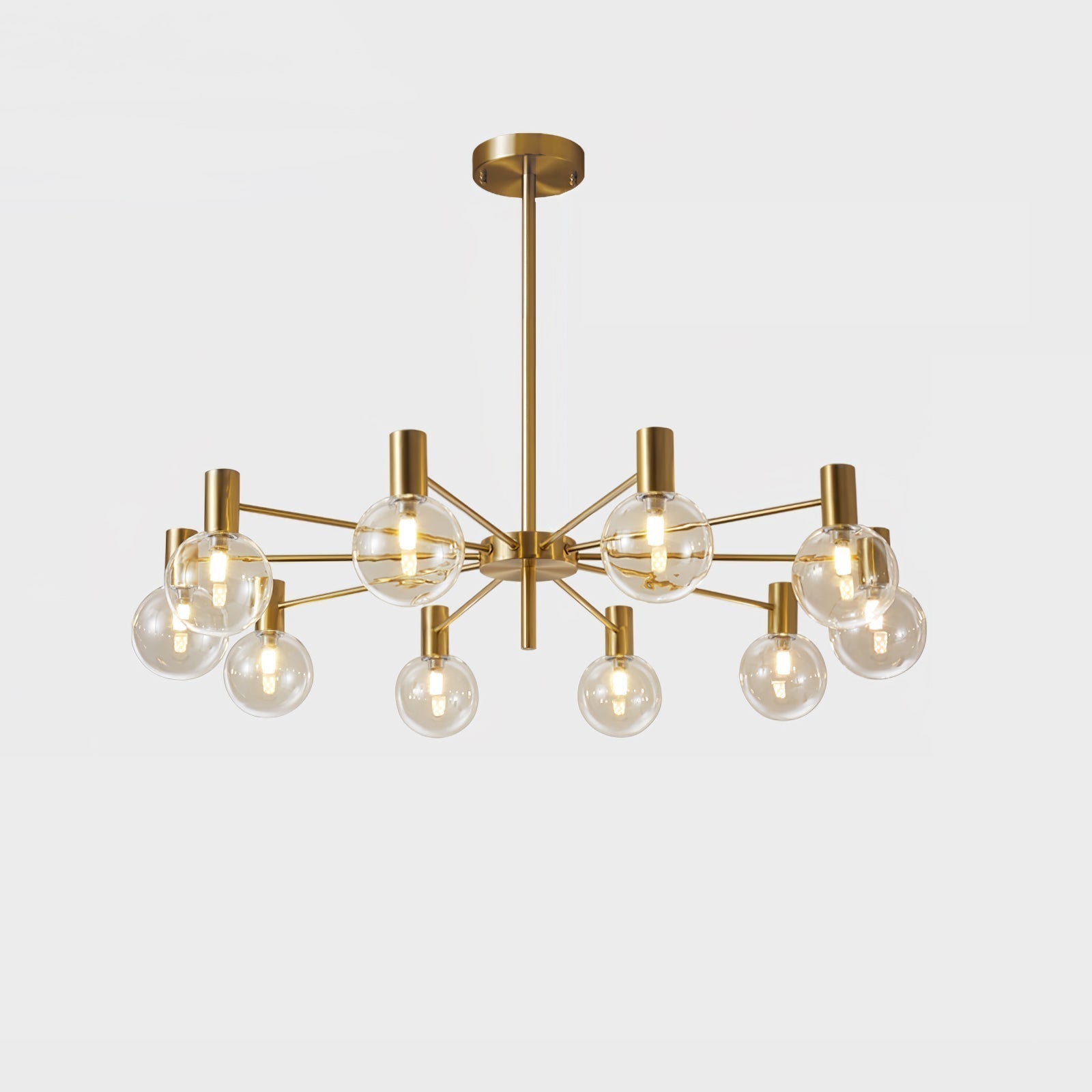 Lustra Kronleuchter Globus Glas Goldrahmen Modern-Letslighting