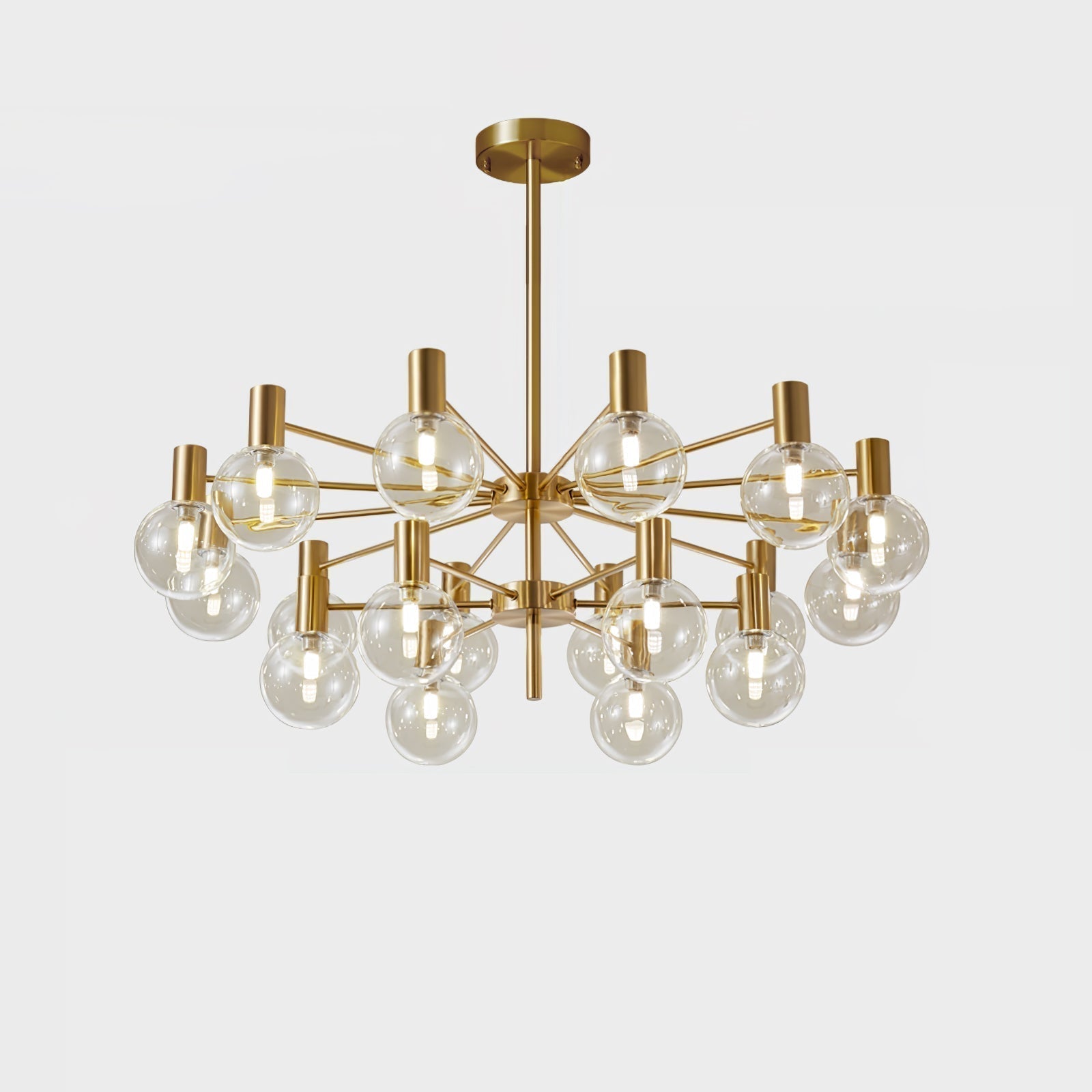 Lustra Kronleuchter Globus Glas Goldrahmen Modern-Letslighting