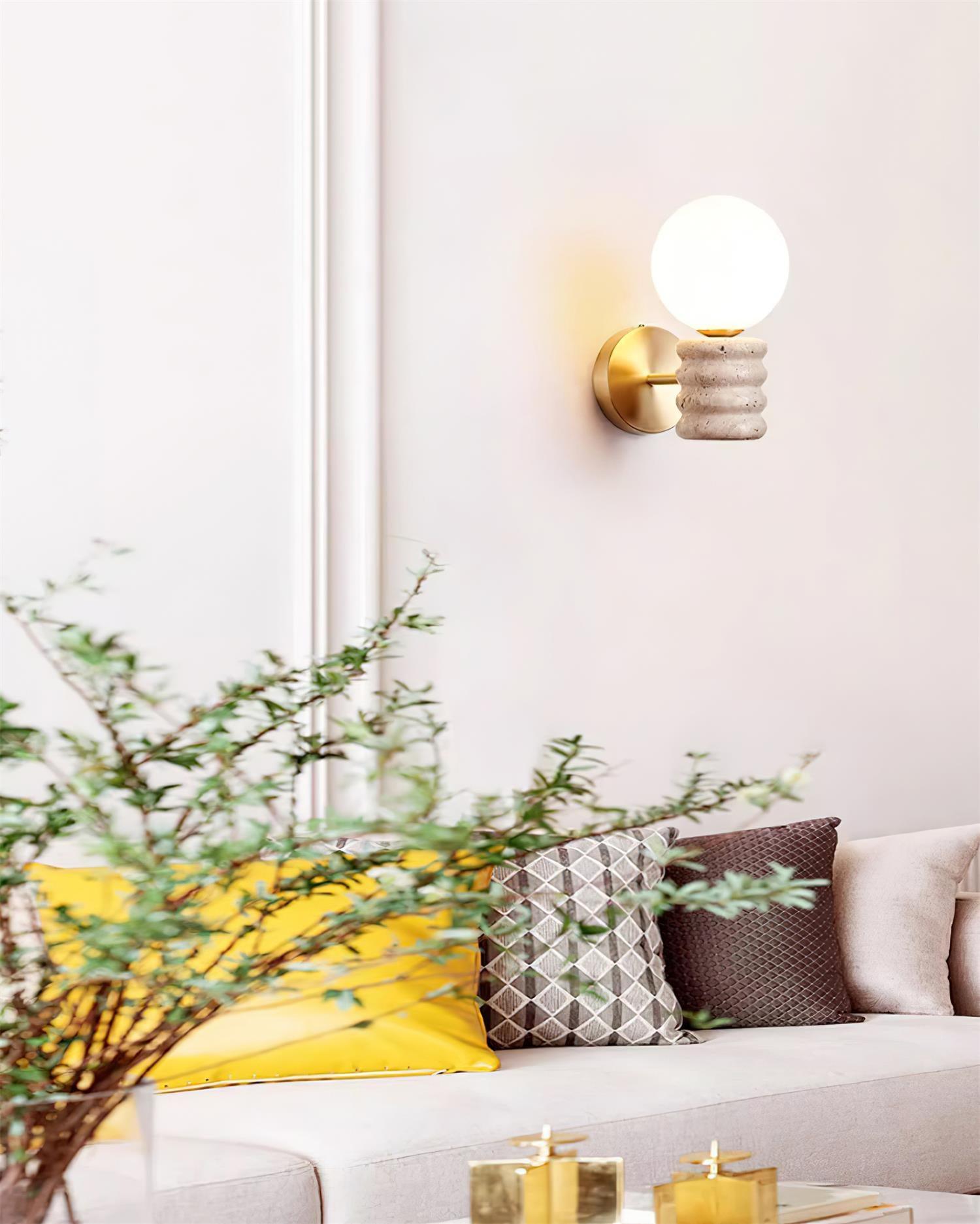 Calenne Wall Lamp Travertine - Letslighting