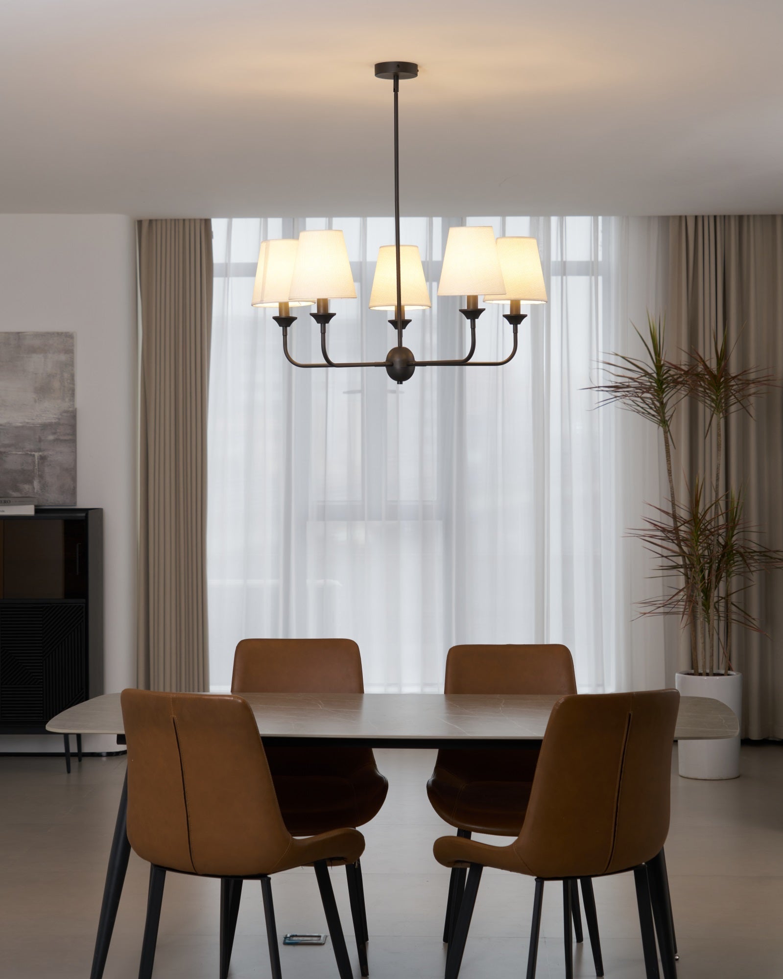 Zesorel Industrieller Vintage-Kronleuchter aus Stoff-Letslighting