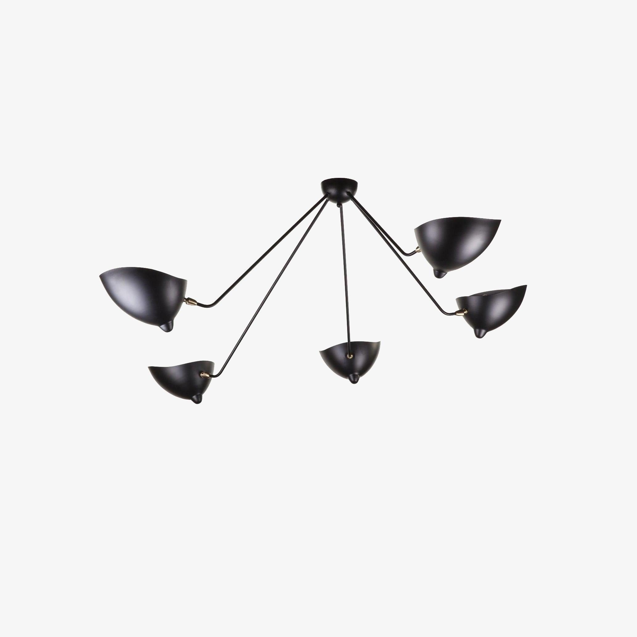 Solara Deckenleuchte dreiarmig schwarz skulptural-Letslighting