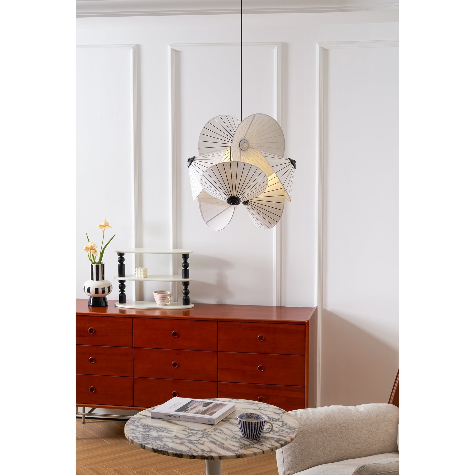 Zerinarae Blumenstoff Pendelleuchte-Letslighting