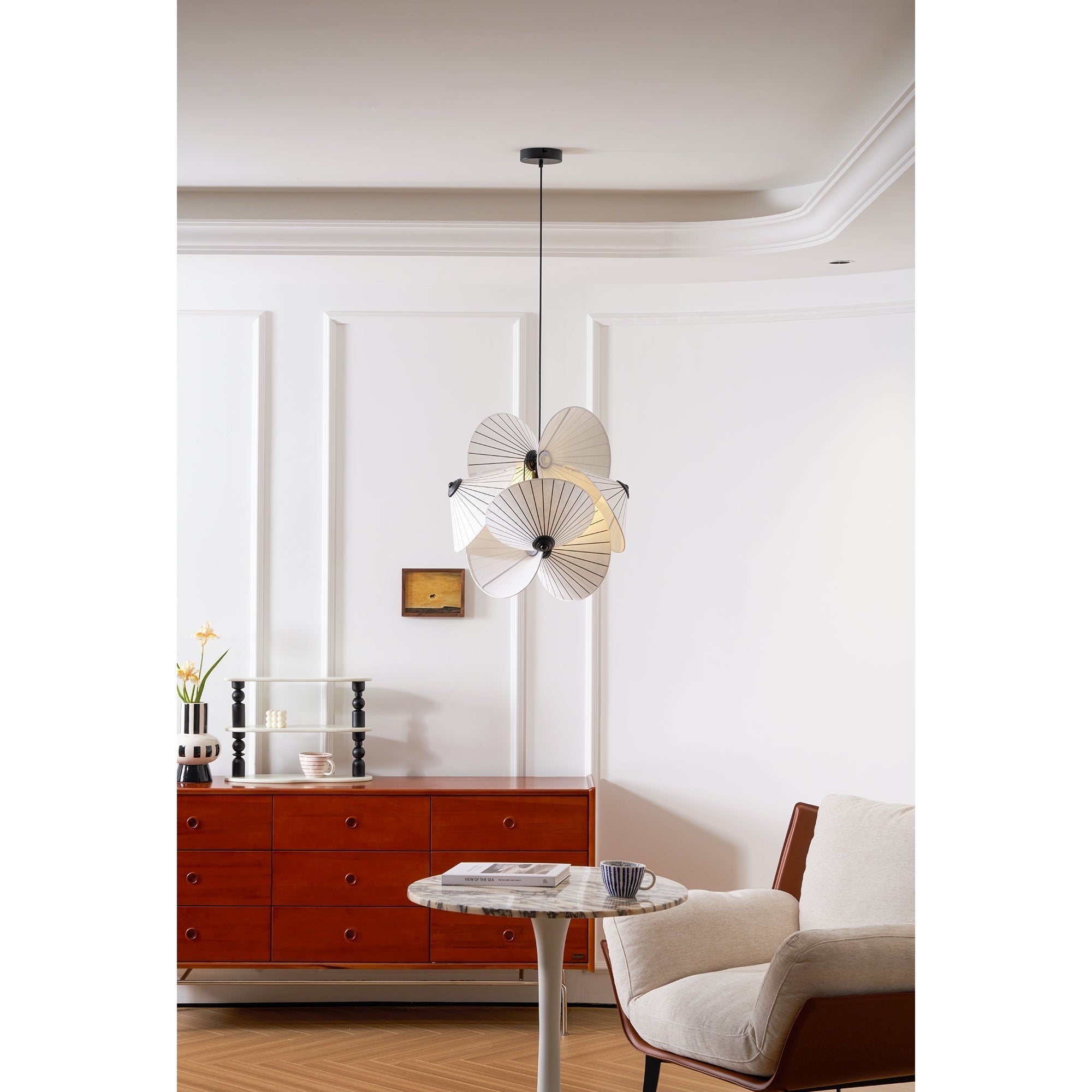Zerinarae Blumenstoff Pendelleuchte-Letslighting