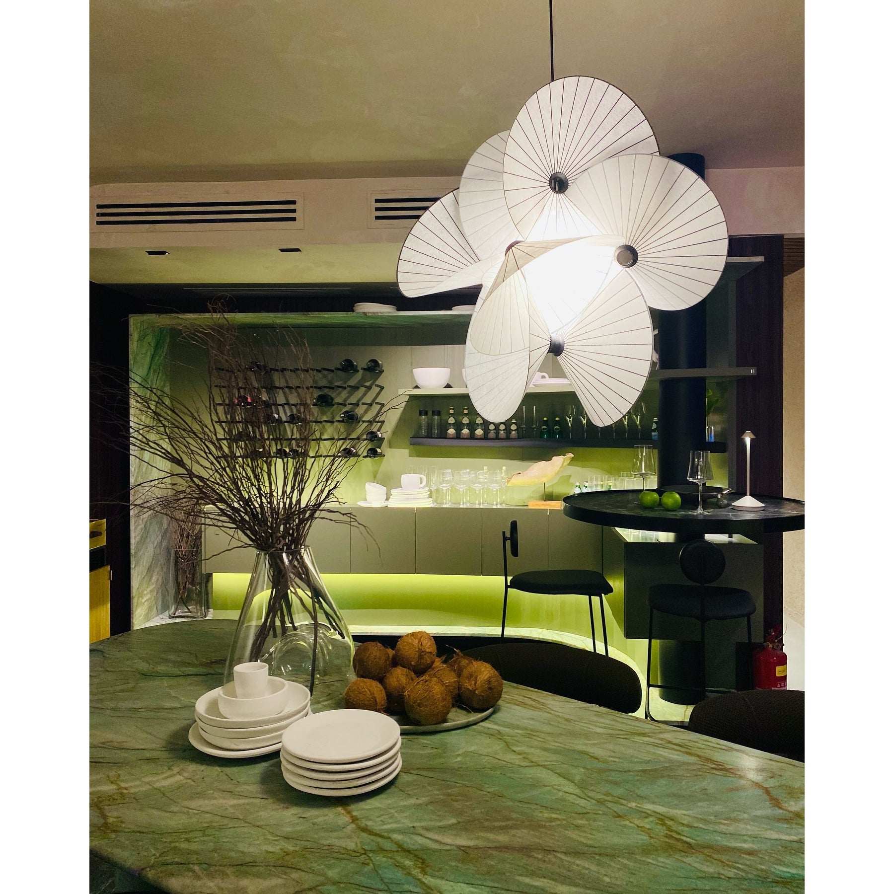 Zerinarae Blumenstoff Pendelleuchte-Letslighting