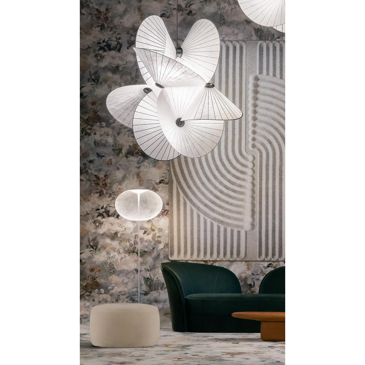 Zerinarae Blumenstoff Pendelleuchte-Letslighting