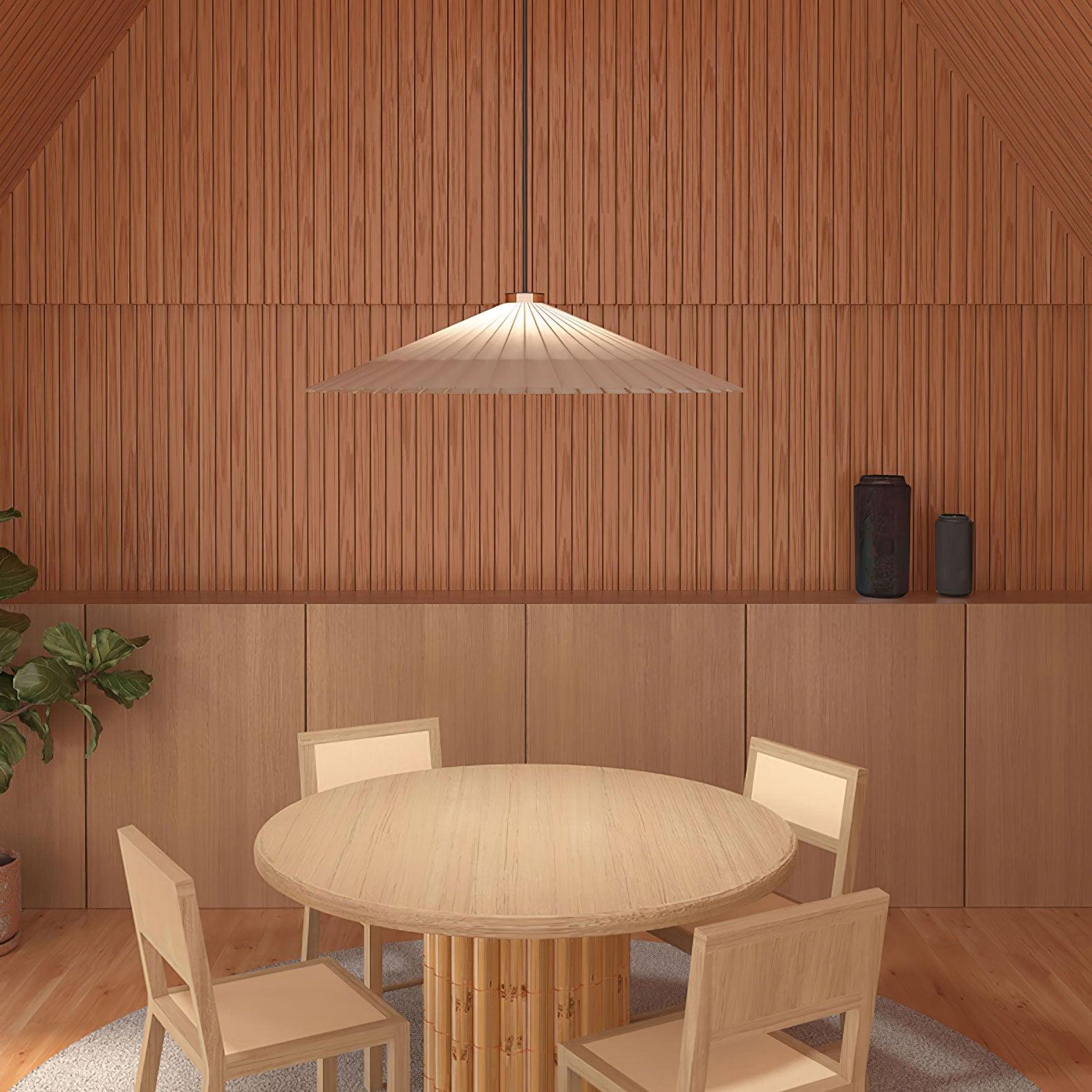 Solara Pendelleuchte Papier Schirm Plissiert Esszimmer-Letslighting