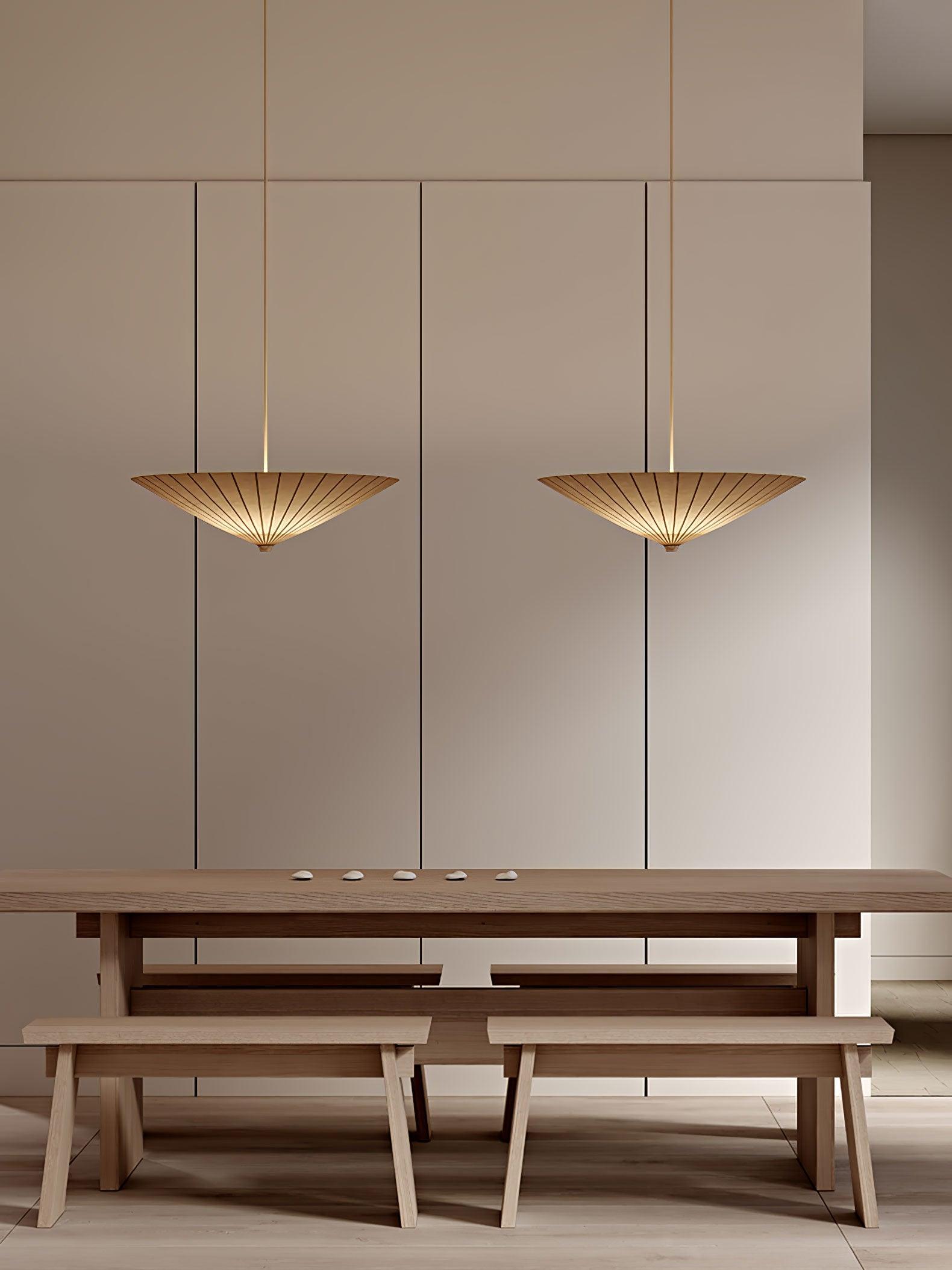 Solara Pendelleuchte Papier Schirm Plissiert Esszimmer-Letslighting