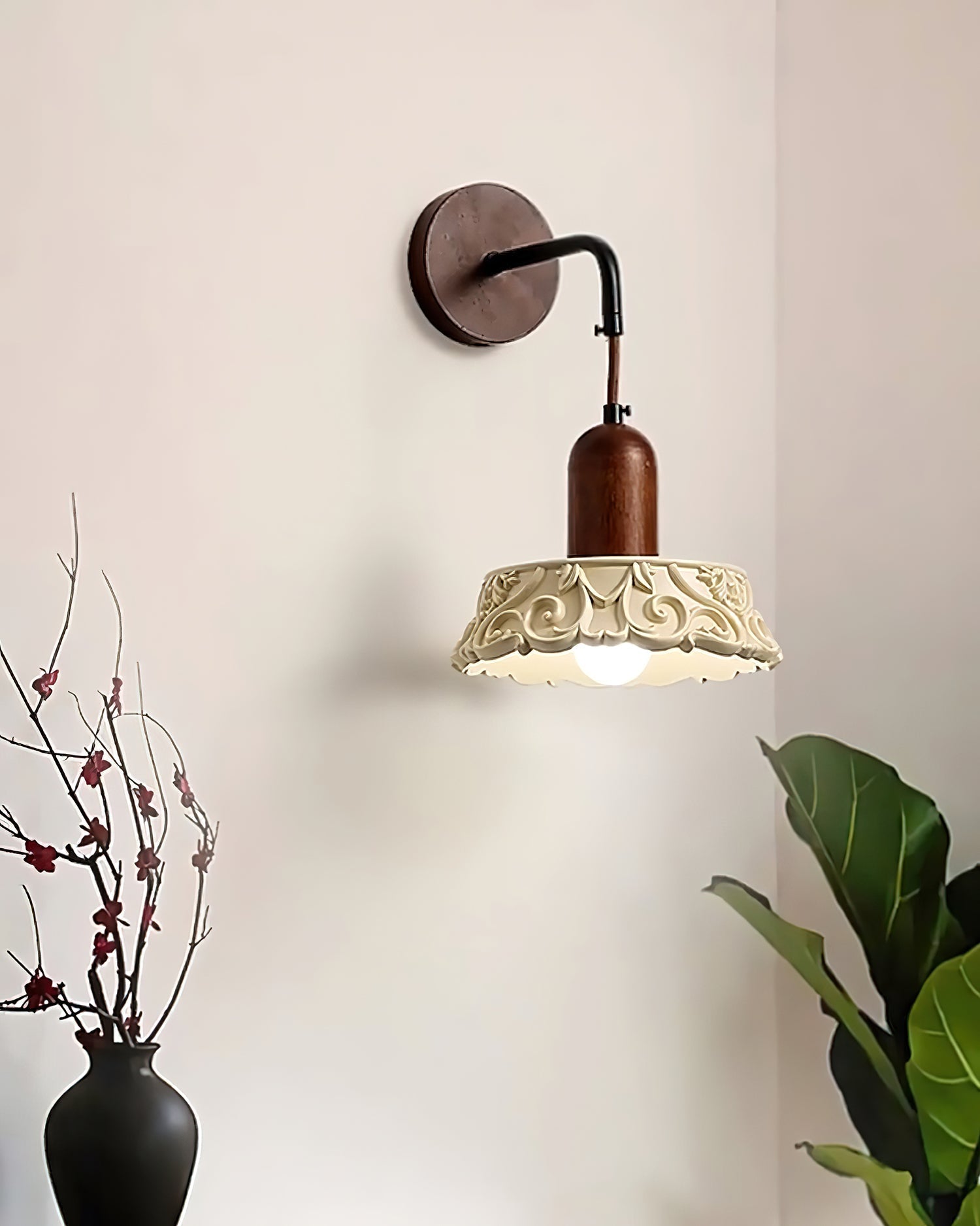 Margan Vintage Holz Wandleuchte-Letslighting