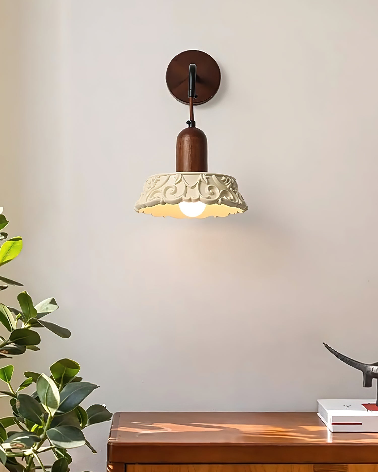 Margan Vintage Holz Wandleuchte-Letslighting