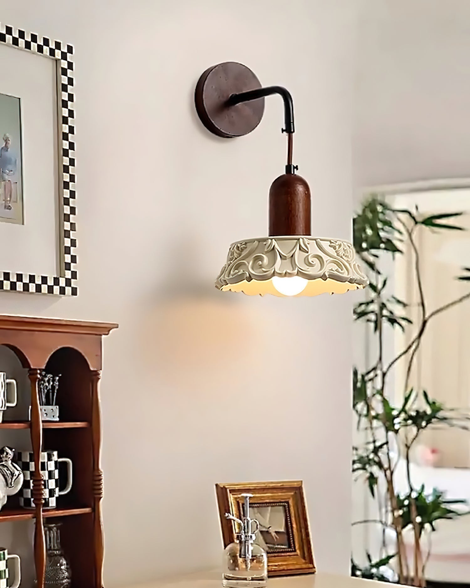 Margan Vintage Holz Wandleuchte-Letslighting