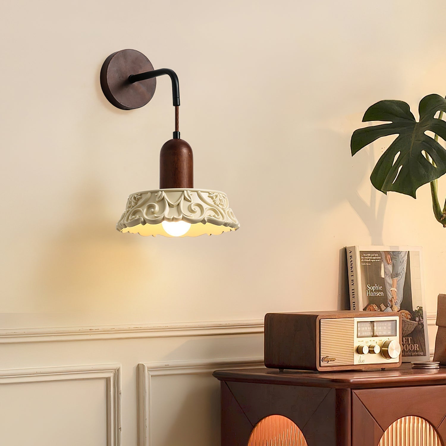 Margan Vintage Holz Wandleuchte-Letslighting