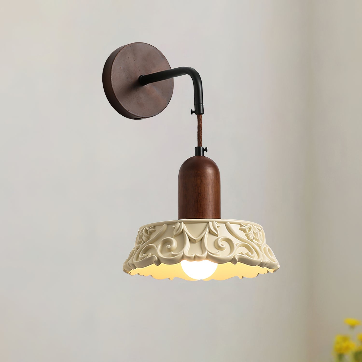 Margan Vintage Holz Wandleuchte-Letslighting