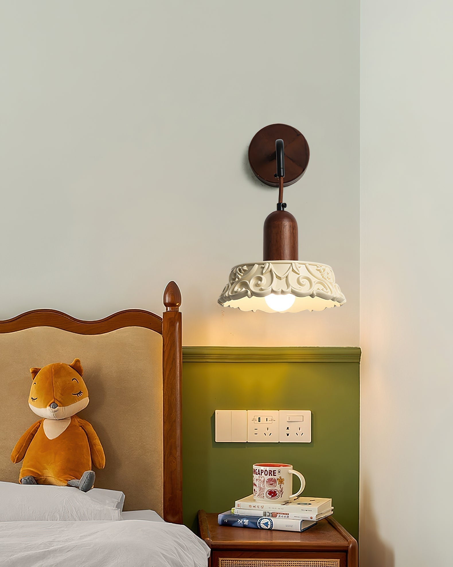 Margan Vintage Holz Wandleuchte-Letslighting