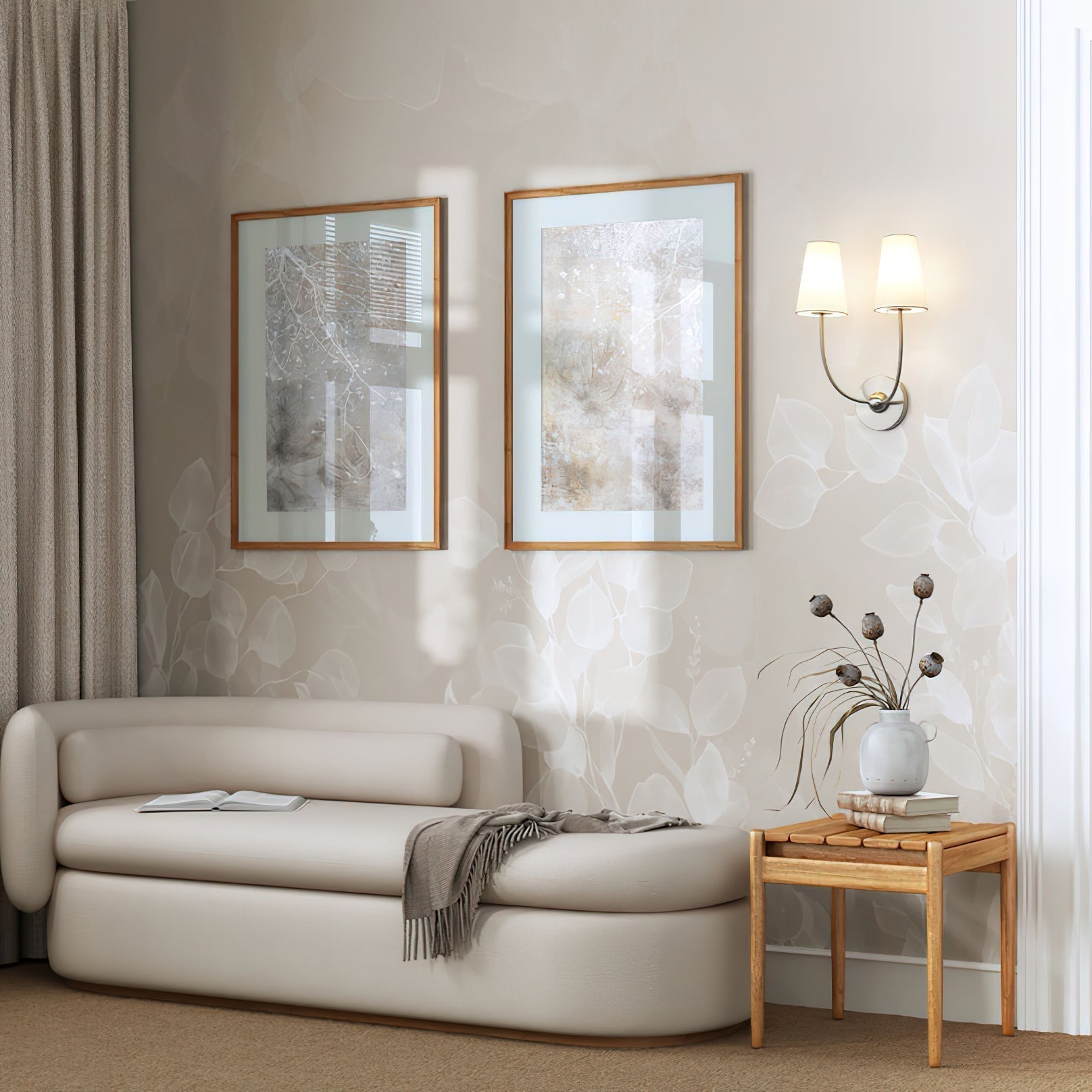 Aldoren Vintage Modern Minimalist Brass Fabric Wall Lamp - Letslighting