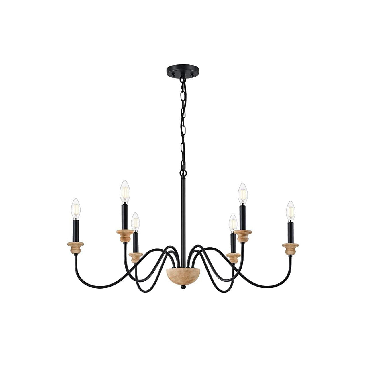 Zalaeira Traditioneller Industrieller Vintage-Kronleuchter aus Holz-Letslighting