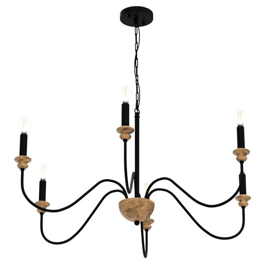 Zalaeira Traditioneller Industrieller Vintage-Kronleuchter aus Holz-Letslighting