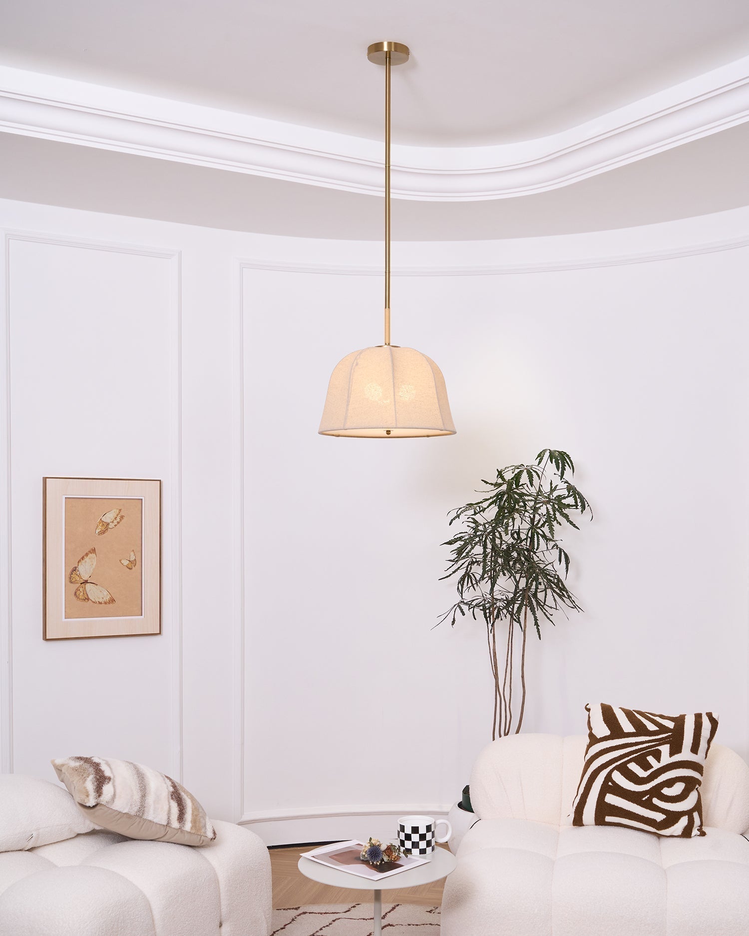 Fiora Vintage Stoff Pendelleuchte Lampe-Letslighting