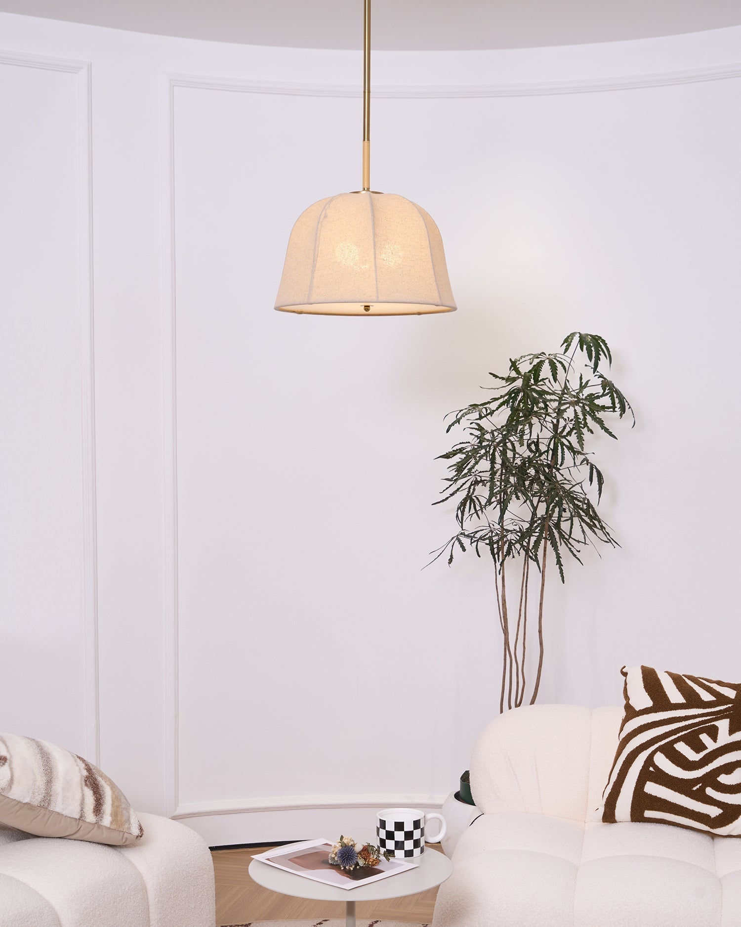 Fiora Vintage Stoff Pendelleuchte Lampe-Letslighting