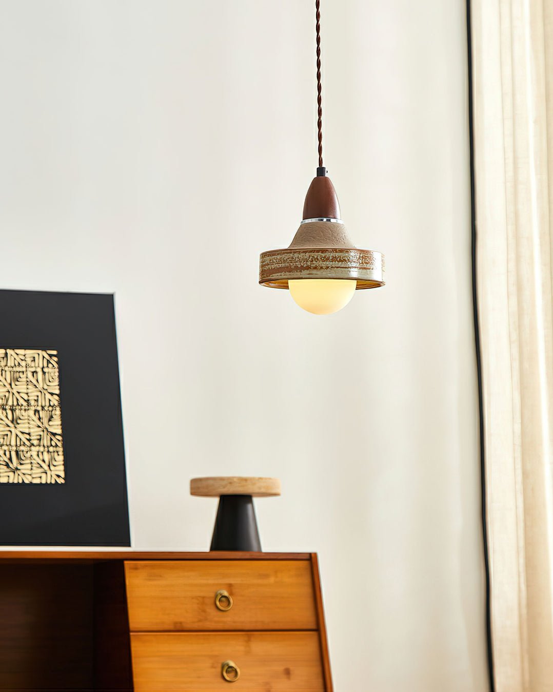Sierra Premium Nordic Art Keramik Holz Pendelleuchte-Letslighting