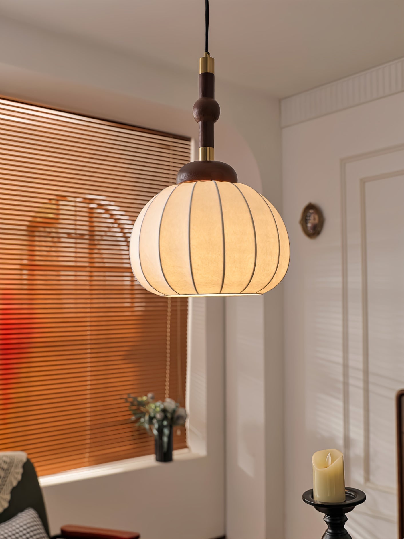 Solari Skandinavische Pendelleuchte aus Seidenholz-Letslighting