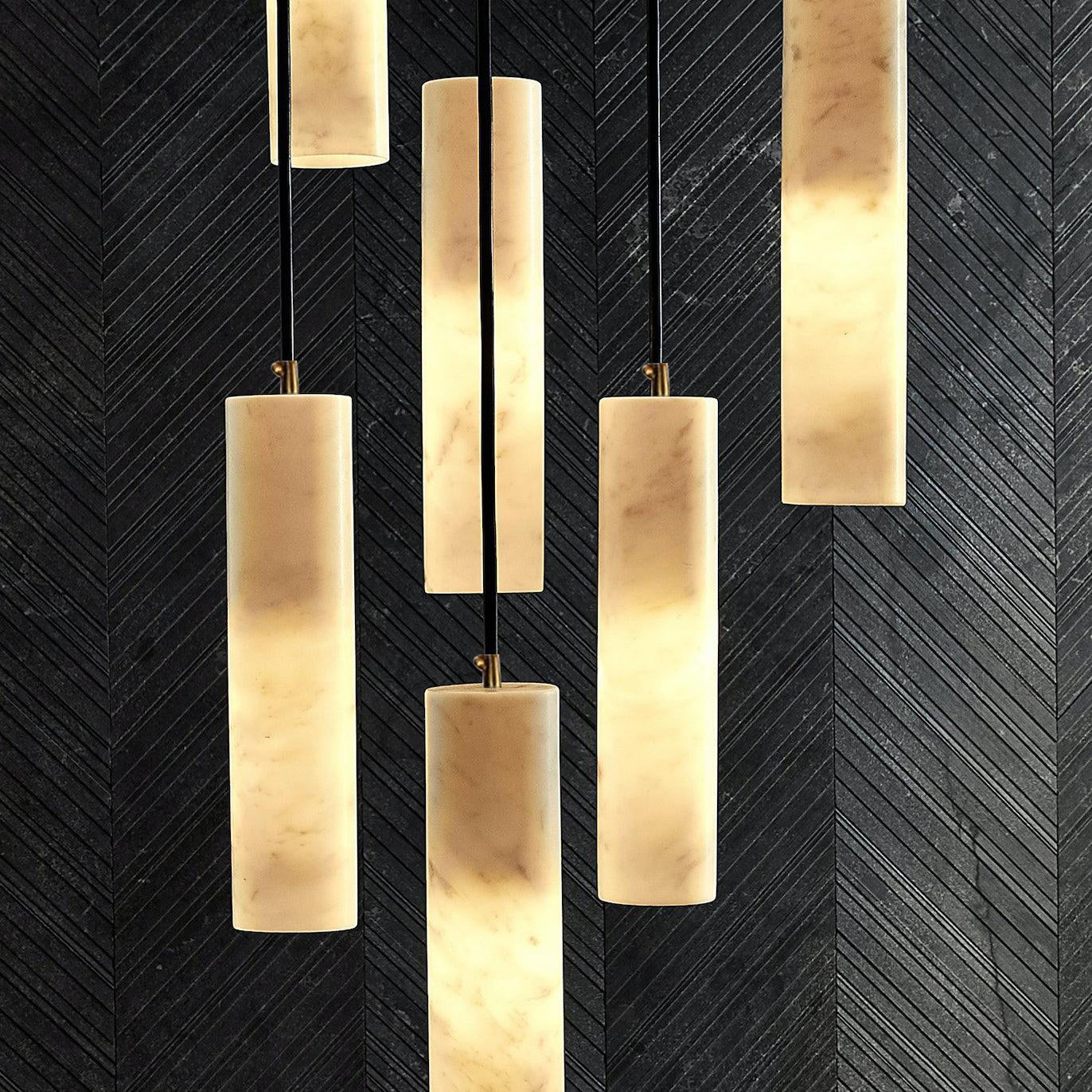 Nyxara Cluster Alabaster Pendant Light Staircase - Neutralighting