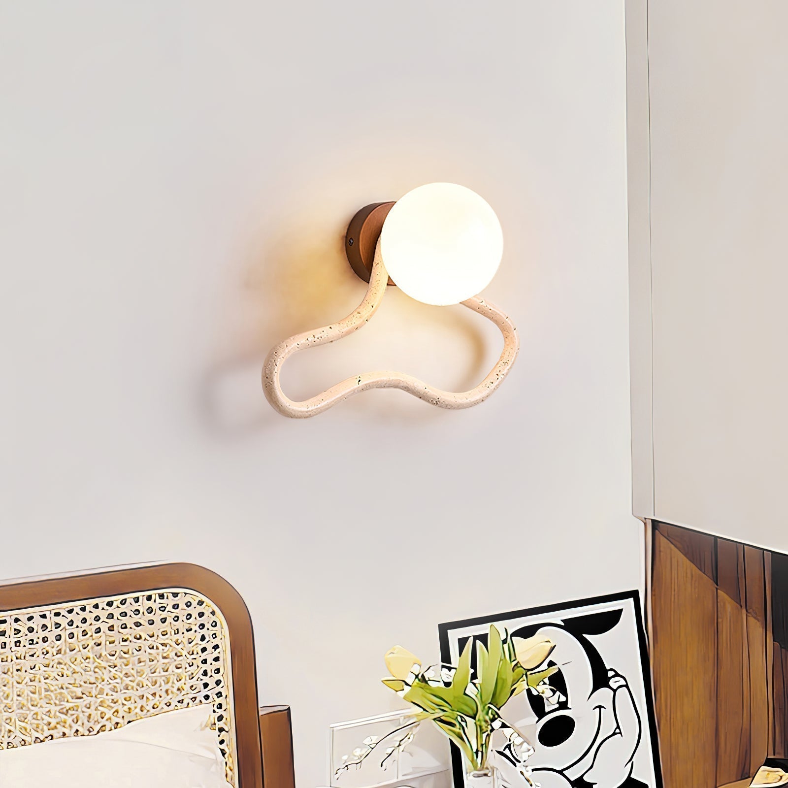 Ritta Cute Wall Lamp Travertine Wave-like - Letslighting