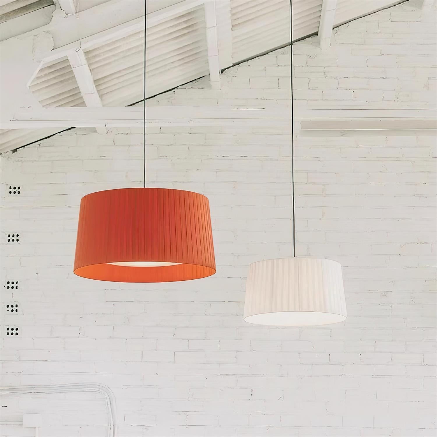 Pendelleuchte Gefalteter Stoff Trommel Minimalistisch-Letslighting