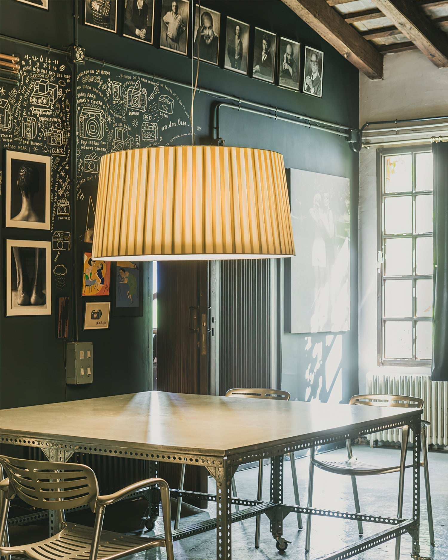 Pendelleuchte Gefalteter Stoff Trommel Minimalistisch-Letslighting