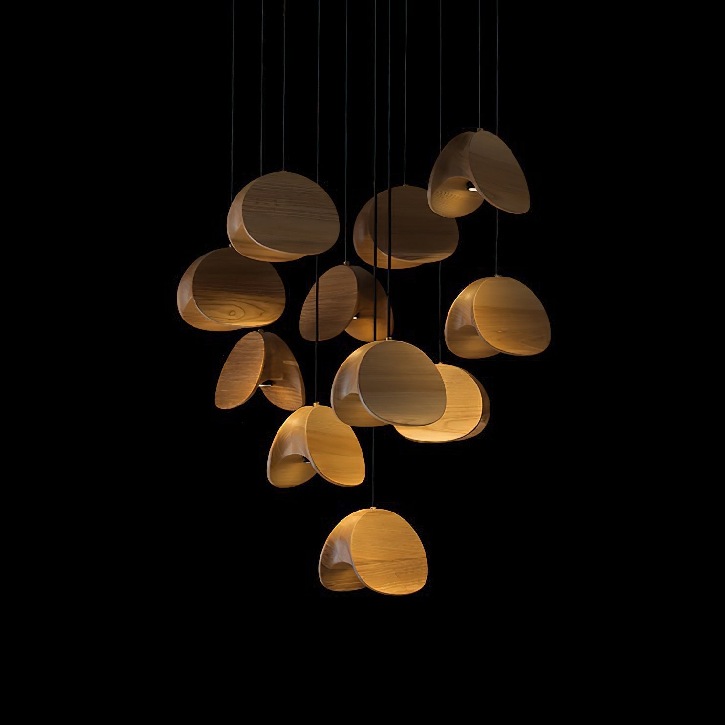 Elmiren Cluster Wood Pendant Light - Blowlighting