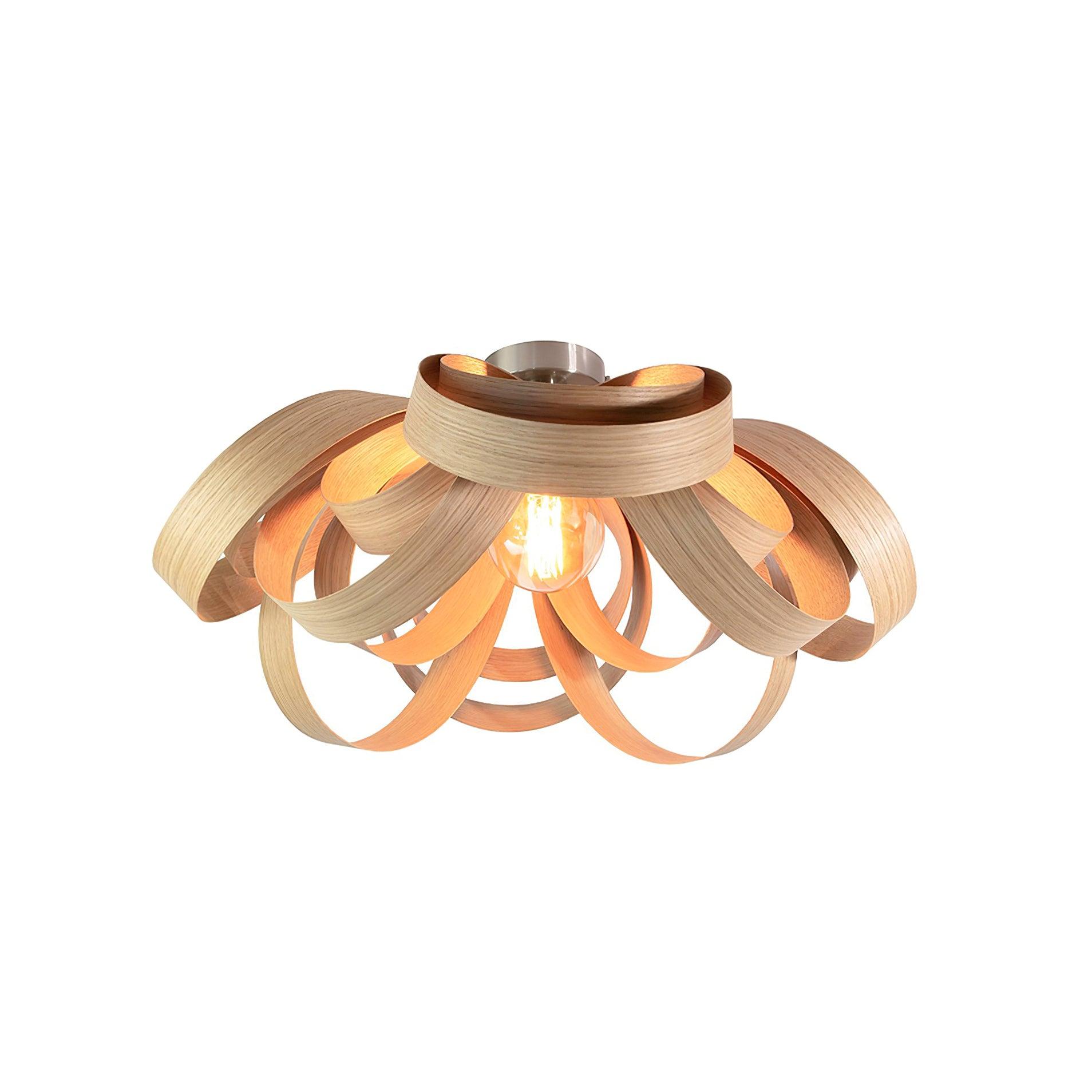 Veylo Wooden Ribbon Ceiling Lamp - Letslighting