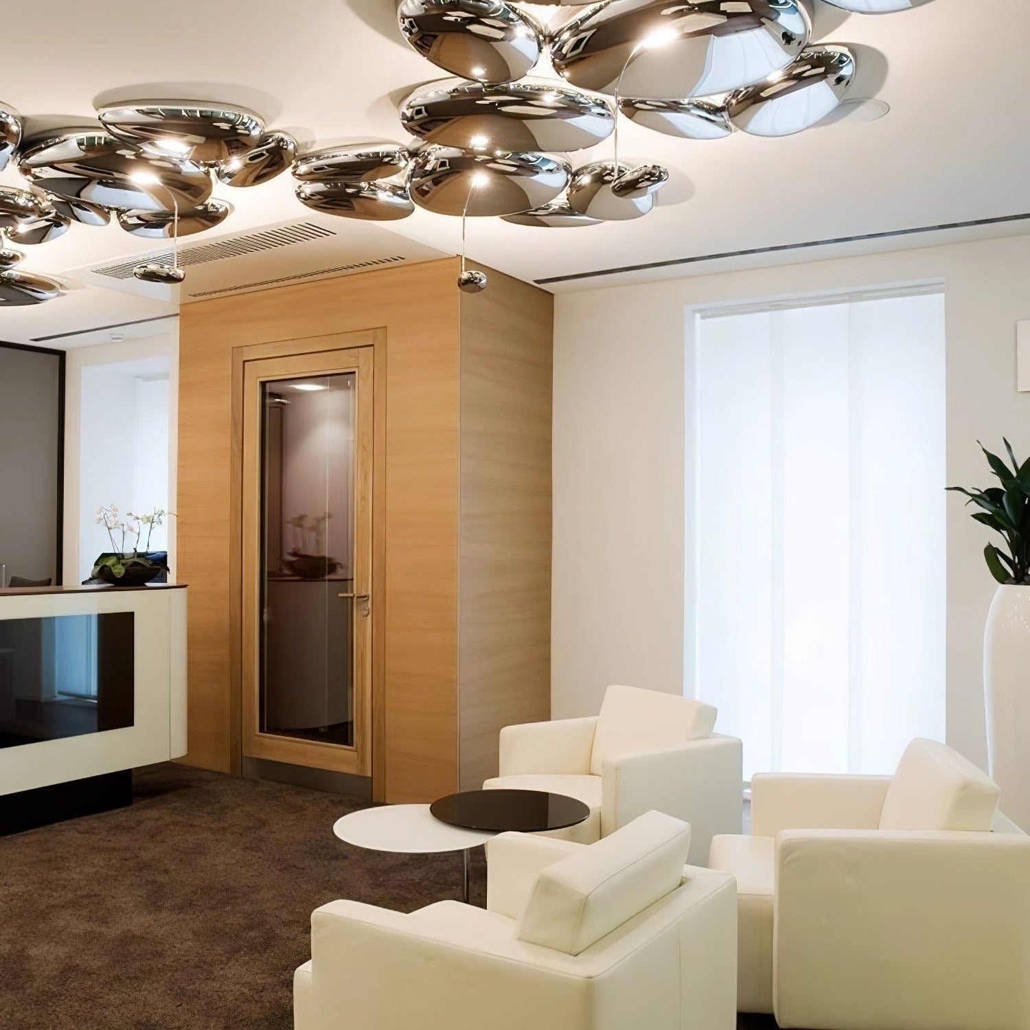 Lava Zeitgenössische Skydro-Deckenleuchte in Rauchgrau