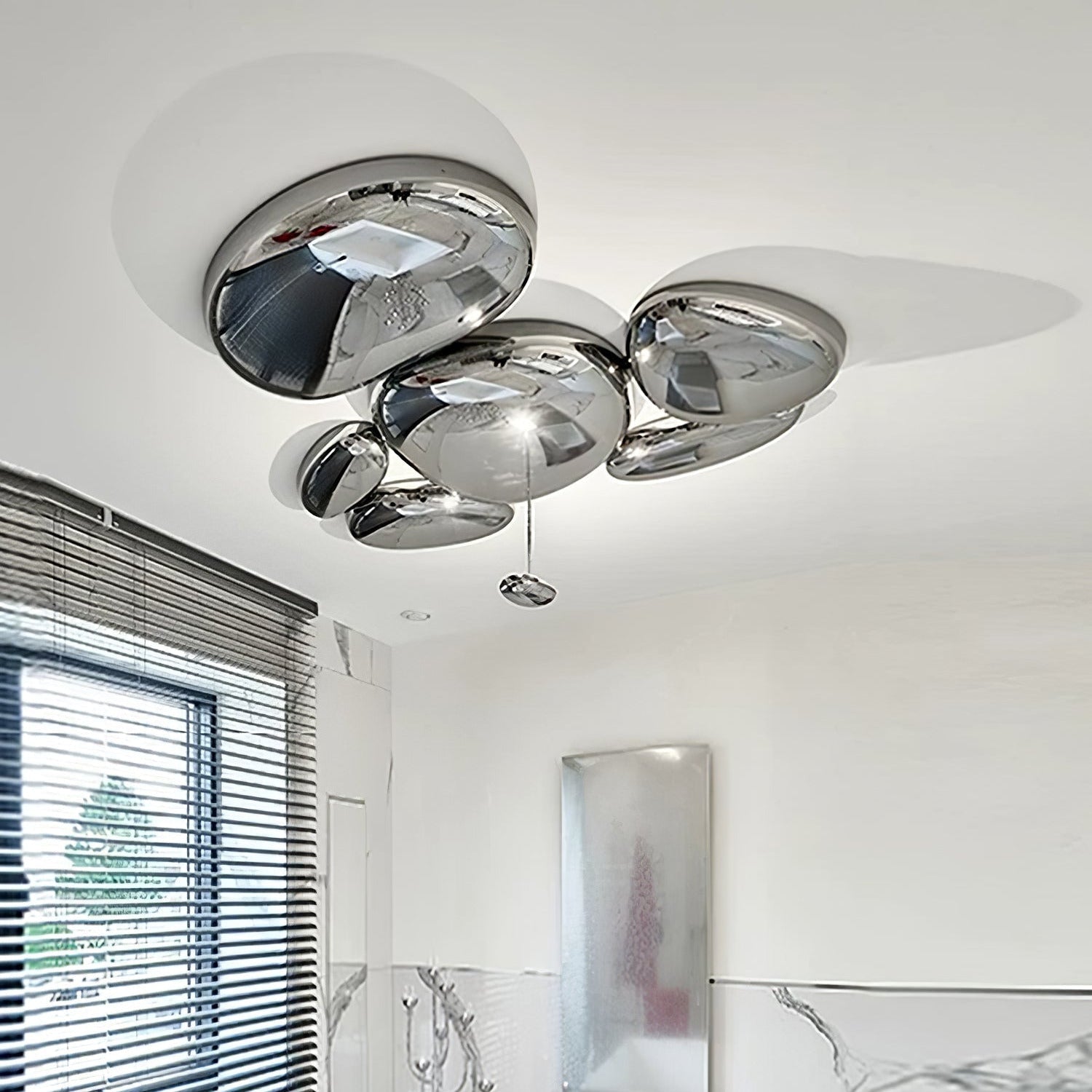 Lava Zeitgenössische Skydro-Deckenleuchte in Rauchgrau