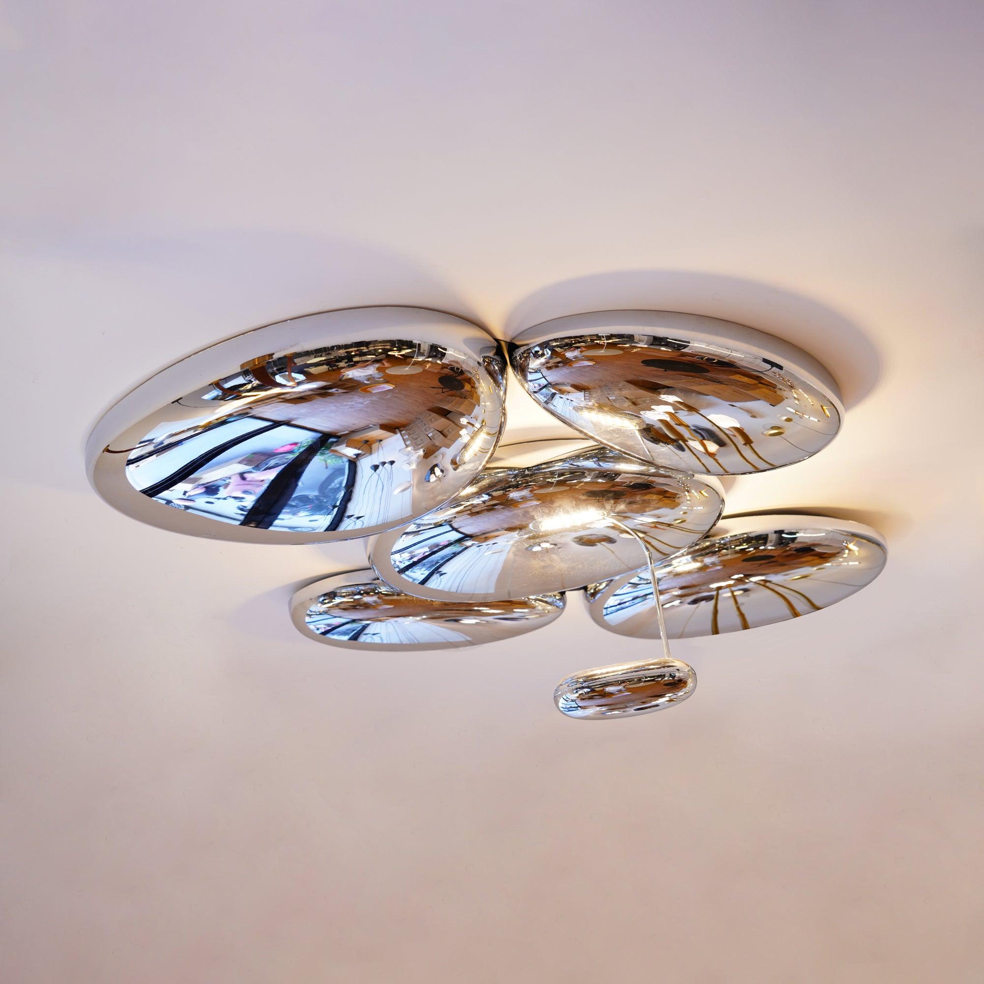 Lava Zeitgenössische Skydro-Deckenleuchte in Rauchgrau