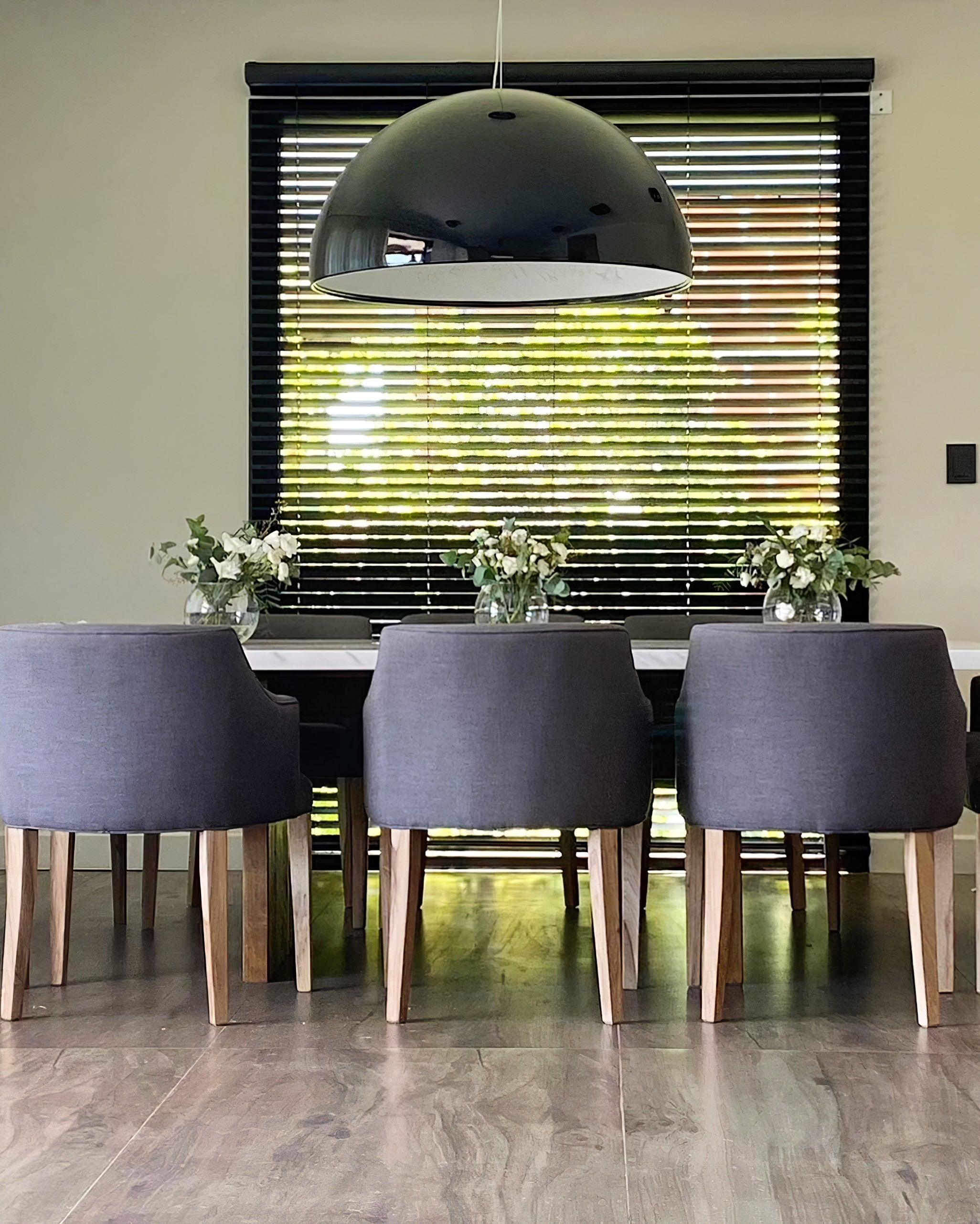 Pendant Lamp Black Dome with Embossed Plaster Interior Elegant - Letslighting