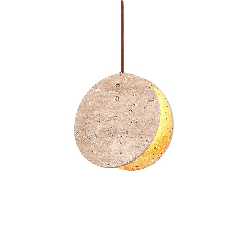 Lunarae Crescent Travertine Pendant Light - Neutralighting