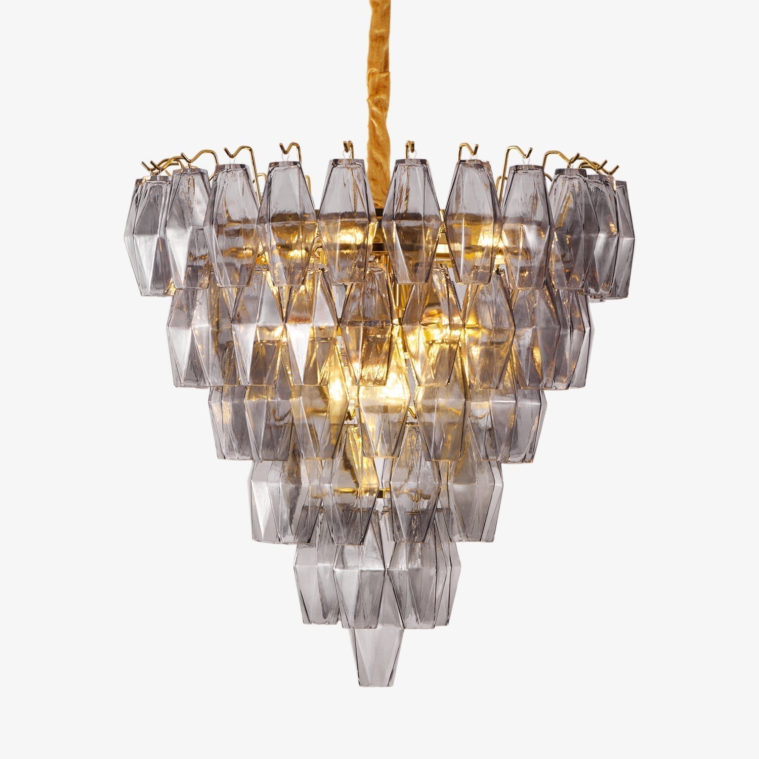 Aurora Chandelier Smoke Gray Inverted Crystal Prism - Neutralighting