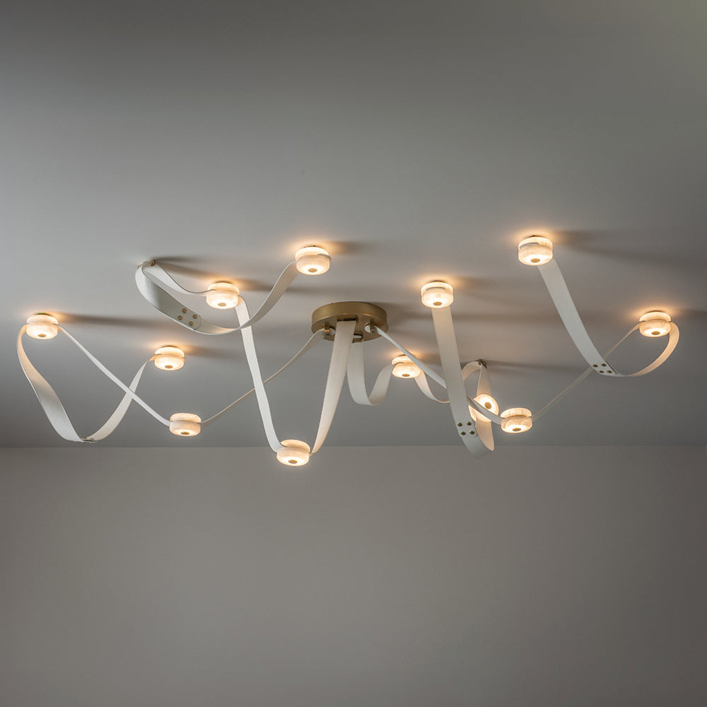 Elraearis Modern Minimalist LED Leather Alabaster Chandelier - Letslighting