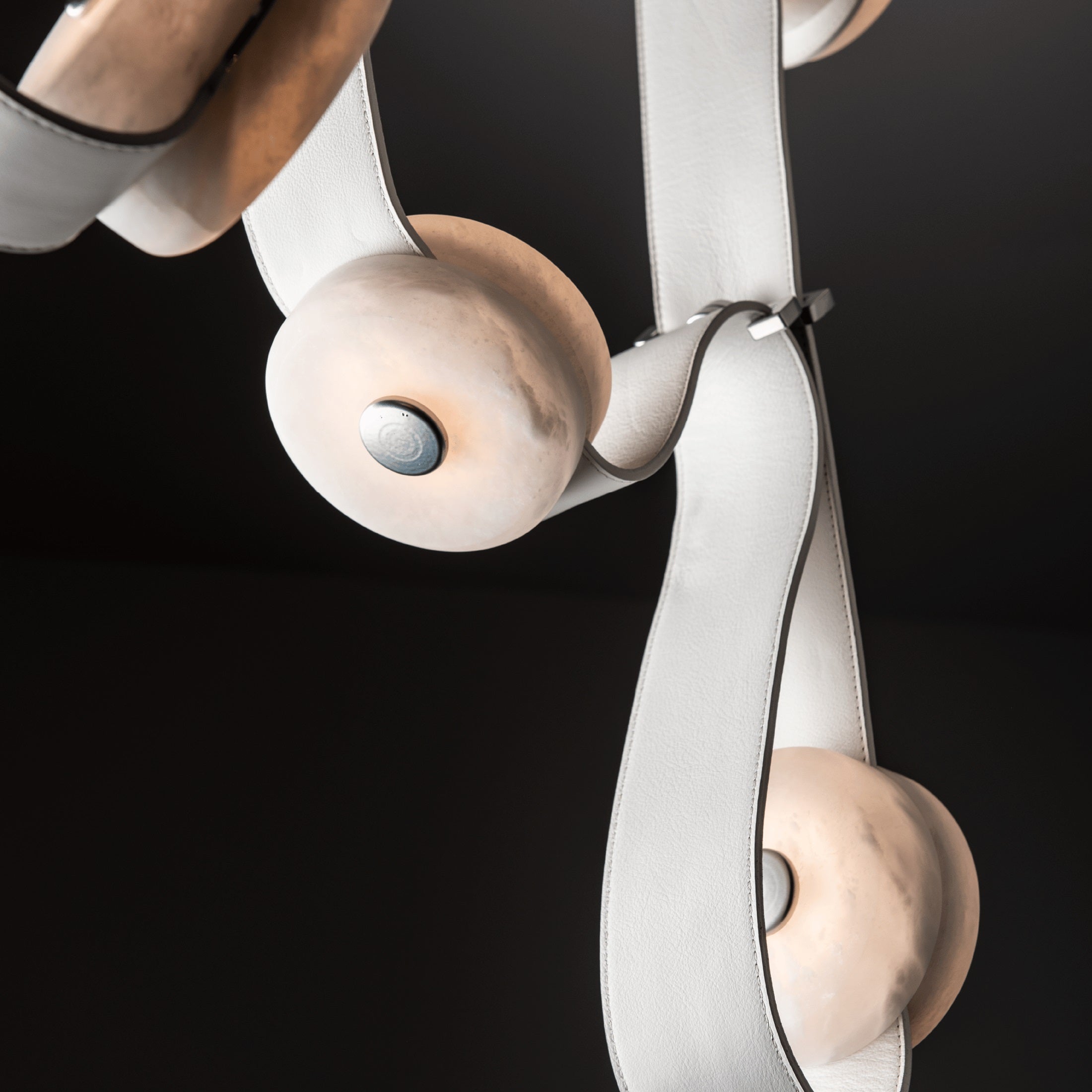 Elraearis Modern Minimalist LED Leather Alabaster Chandelier - Letslighting