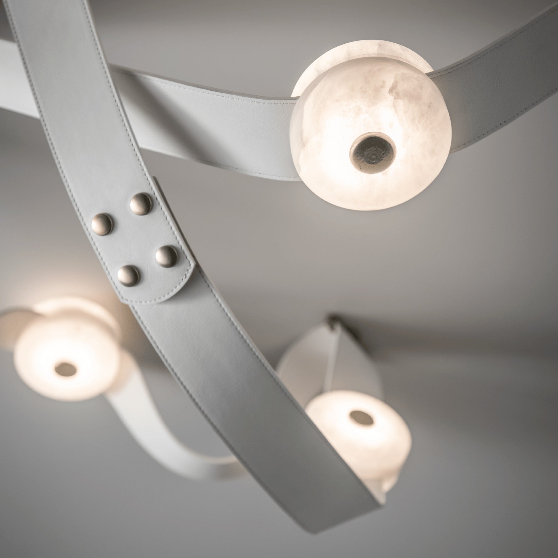 Elraearis Modern Minimalist LED Leather Alabaster Chandelier - Letslighting